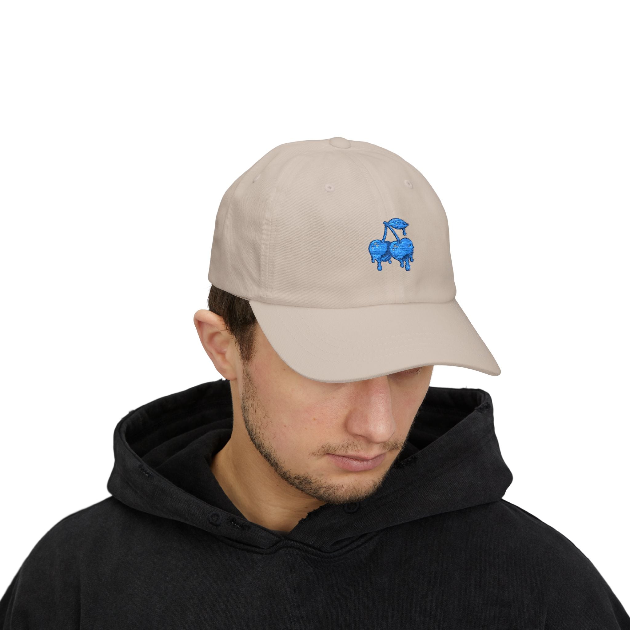 Drippy Blue Cherries Ball Cap Embroidered