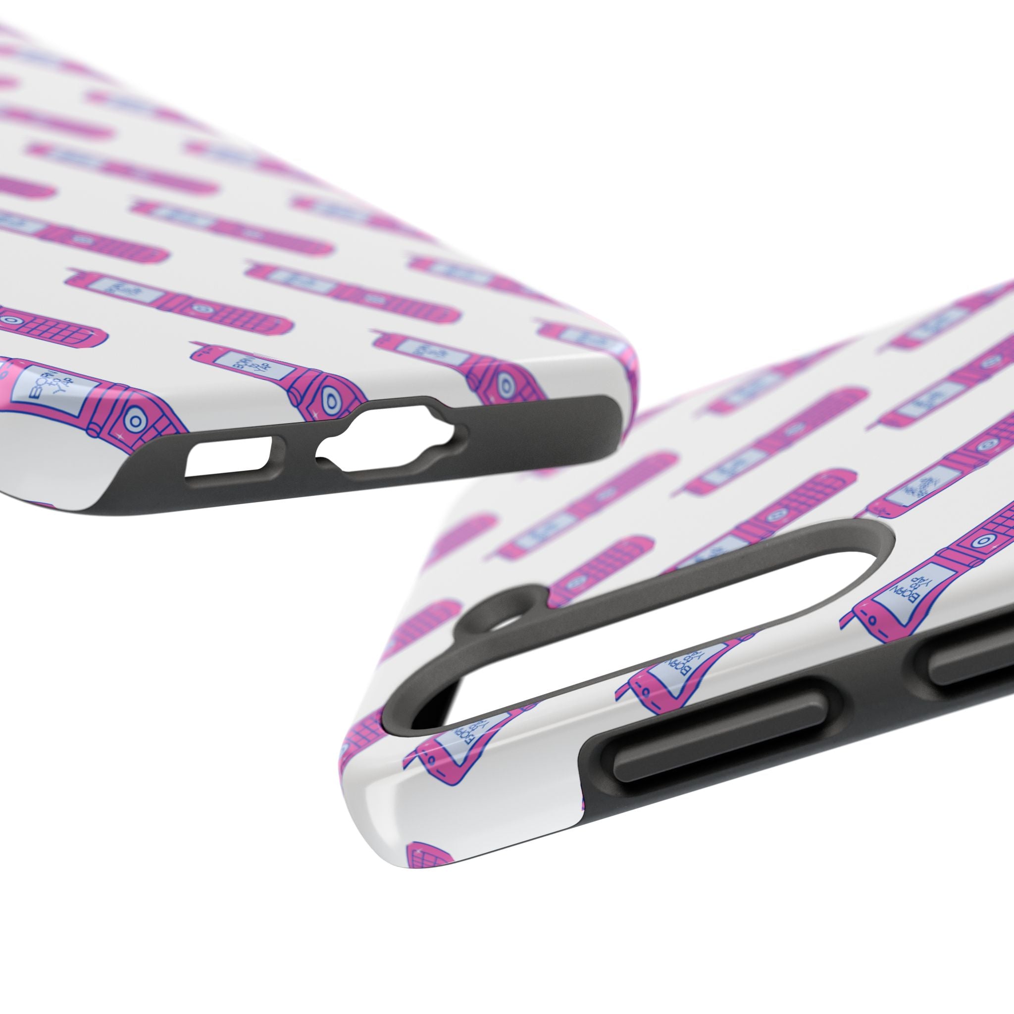 Retro Purple Born to Yap Flip Phone Phone Case | 90s Pattern, Cute Tech Design