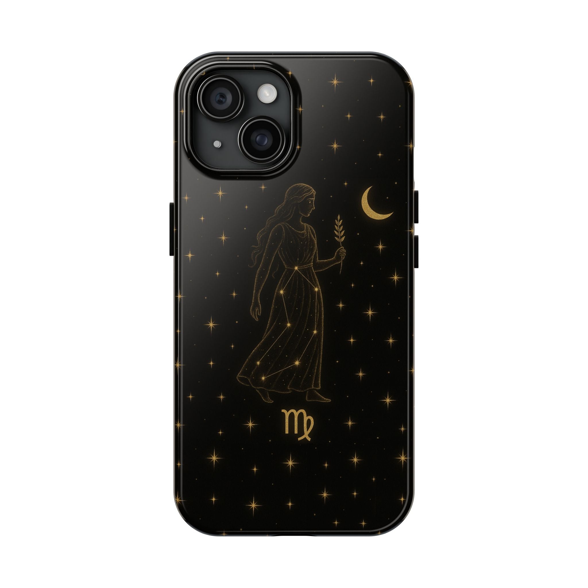Virgo Tough Phone Case — Gold Constellation Zodiac Design