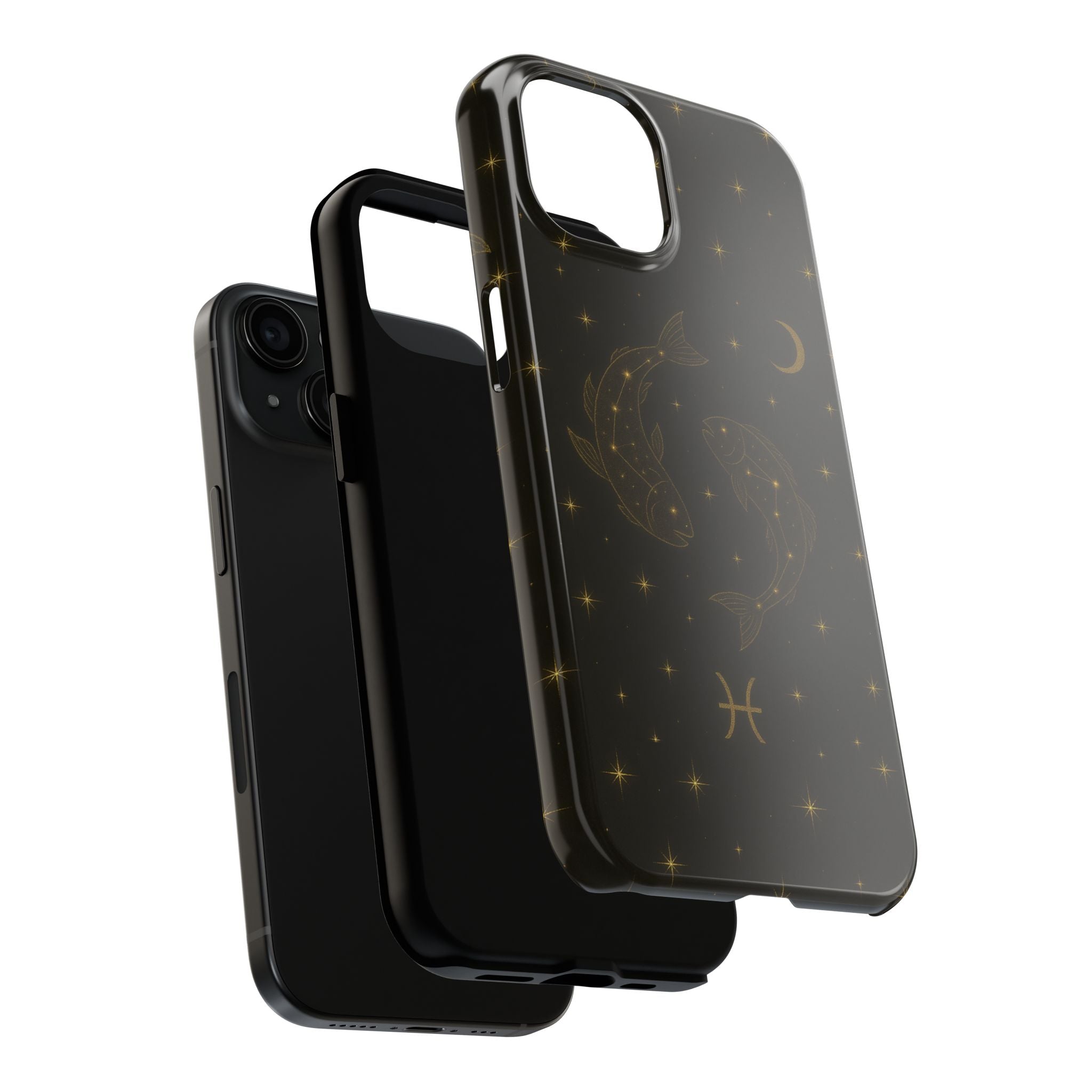 Pisces Zodiac Tough Phone Case — Gold Koi Constellation Design