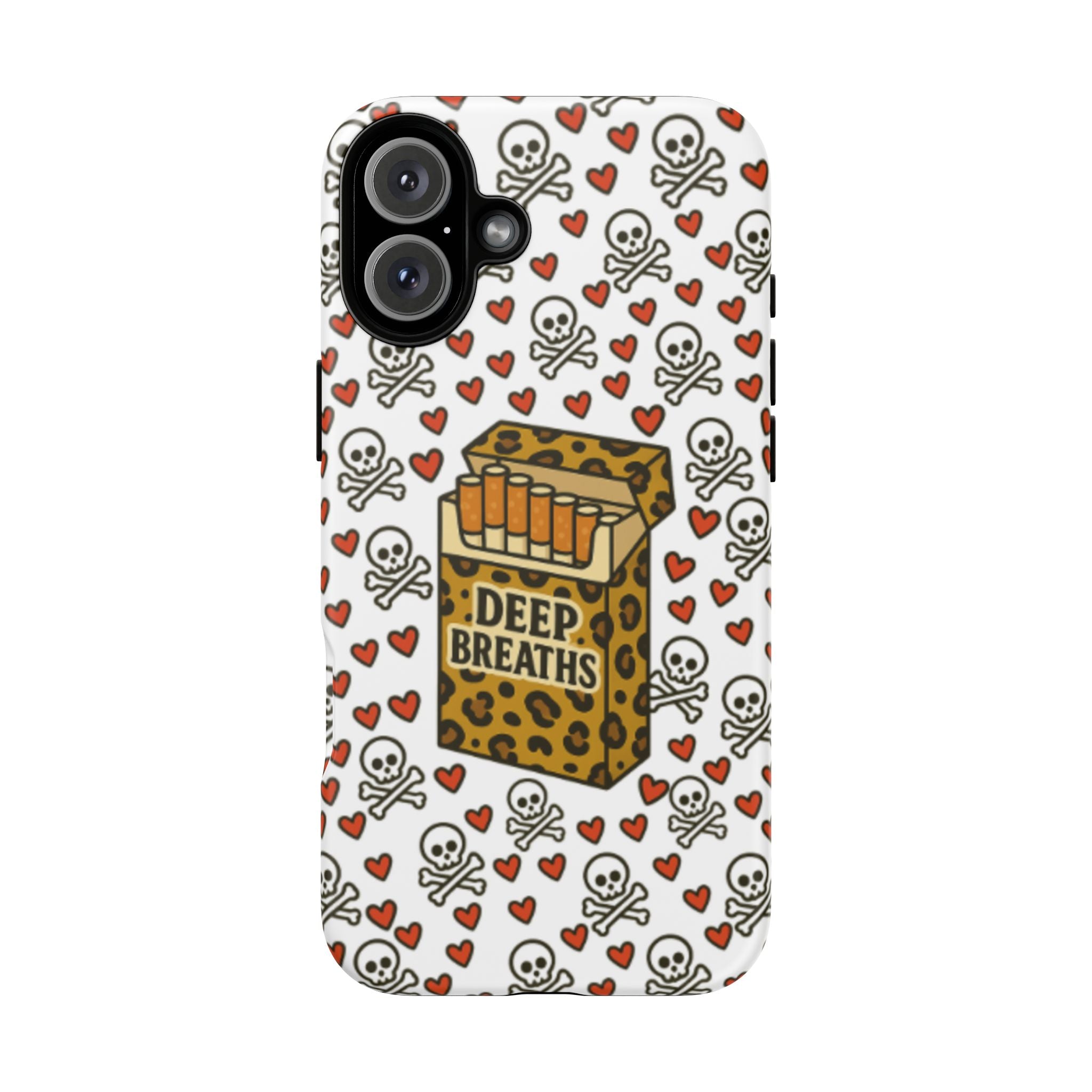'Deep Breaths' Cigs & Skulls Phone Case