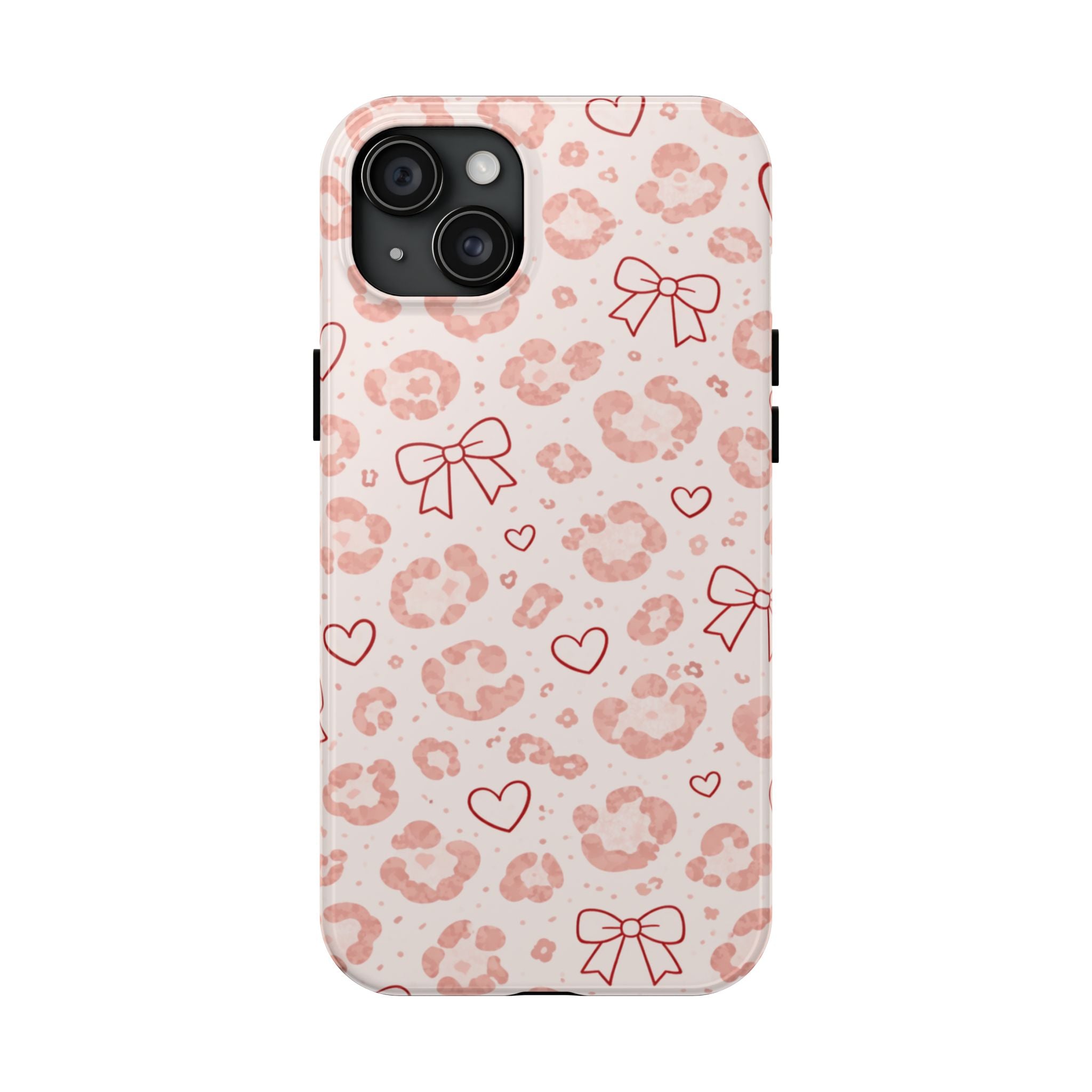 Pink Leopard, Hearts & Bows Phone Case
