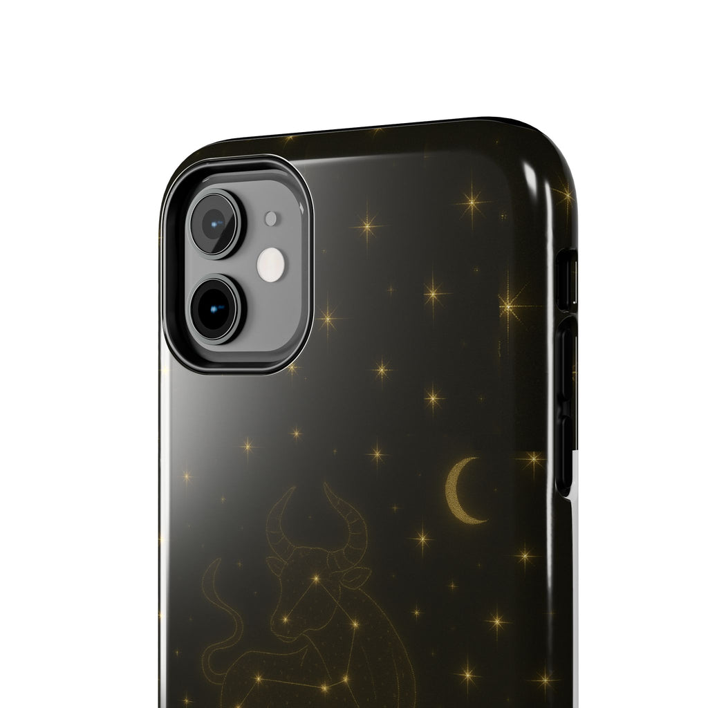 Taurus Constellation Tough Phone Case — Gold Zodiac Bull Phone Case