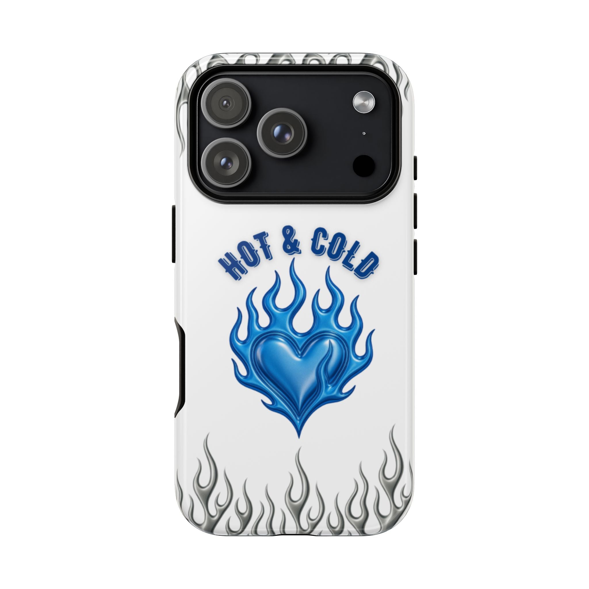 Hot & Cold Blue Flame Heart Phone Case