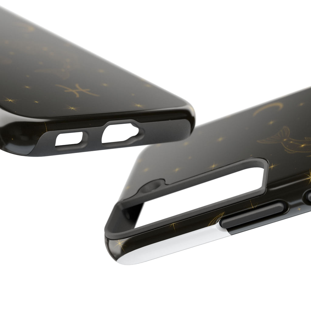Pisces Zodiac Tough Phone Case — Gold Koi Constellation Design