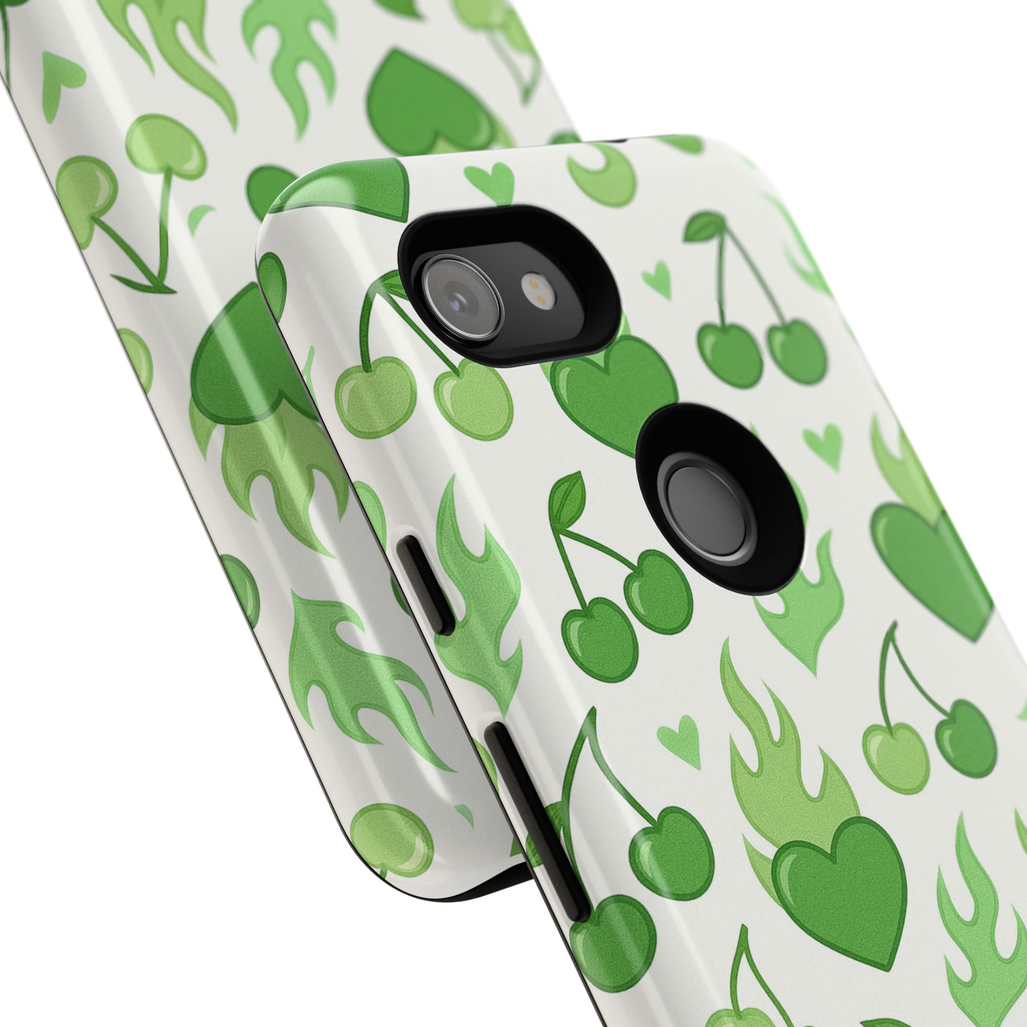 Green Flame Hearts Phone Case