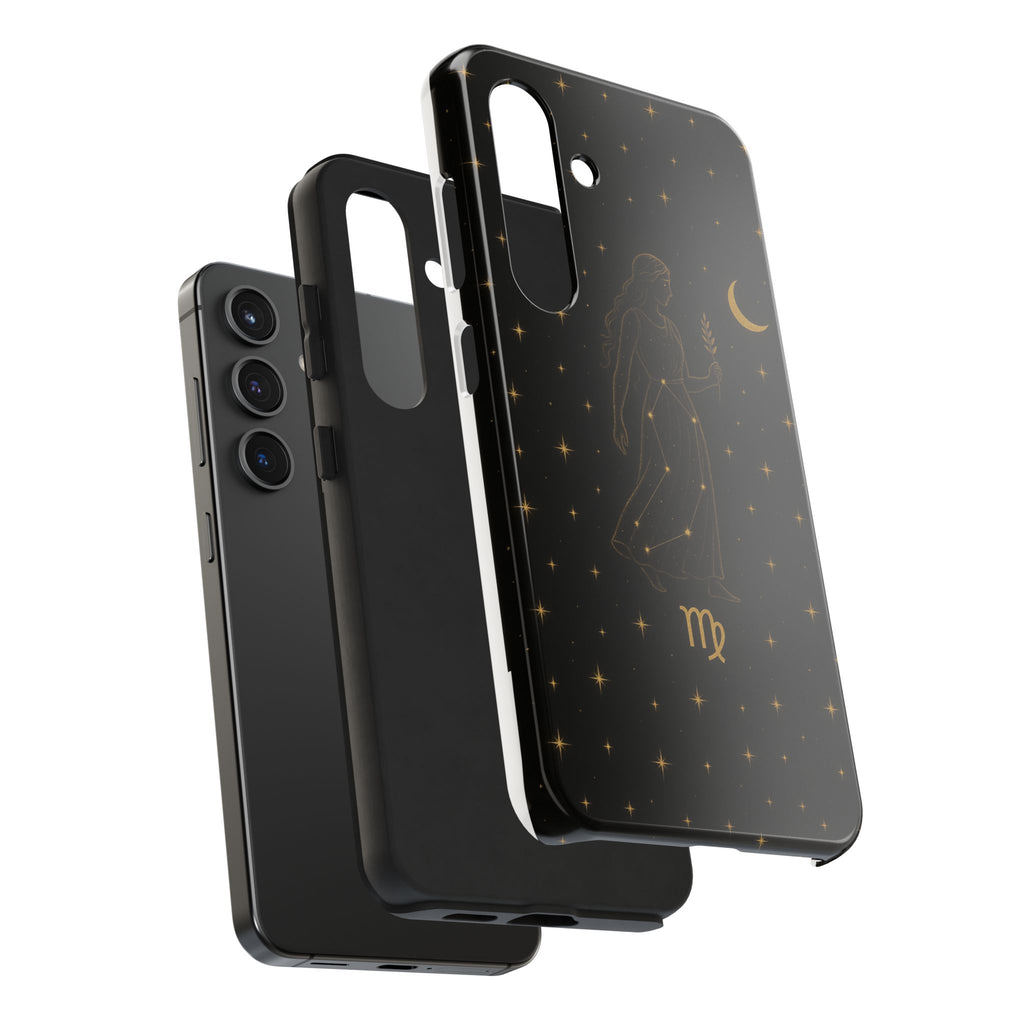 Virgo Tough Phone Case — Gold Constellation Zodiac Design