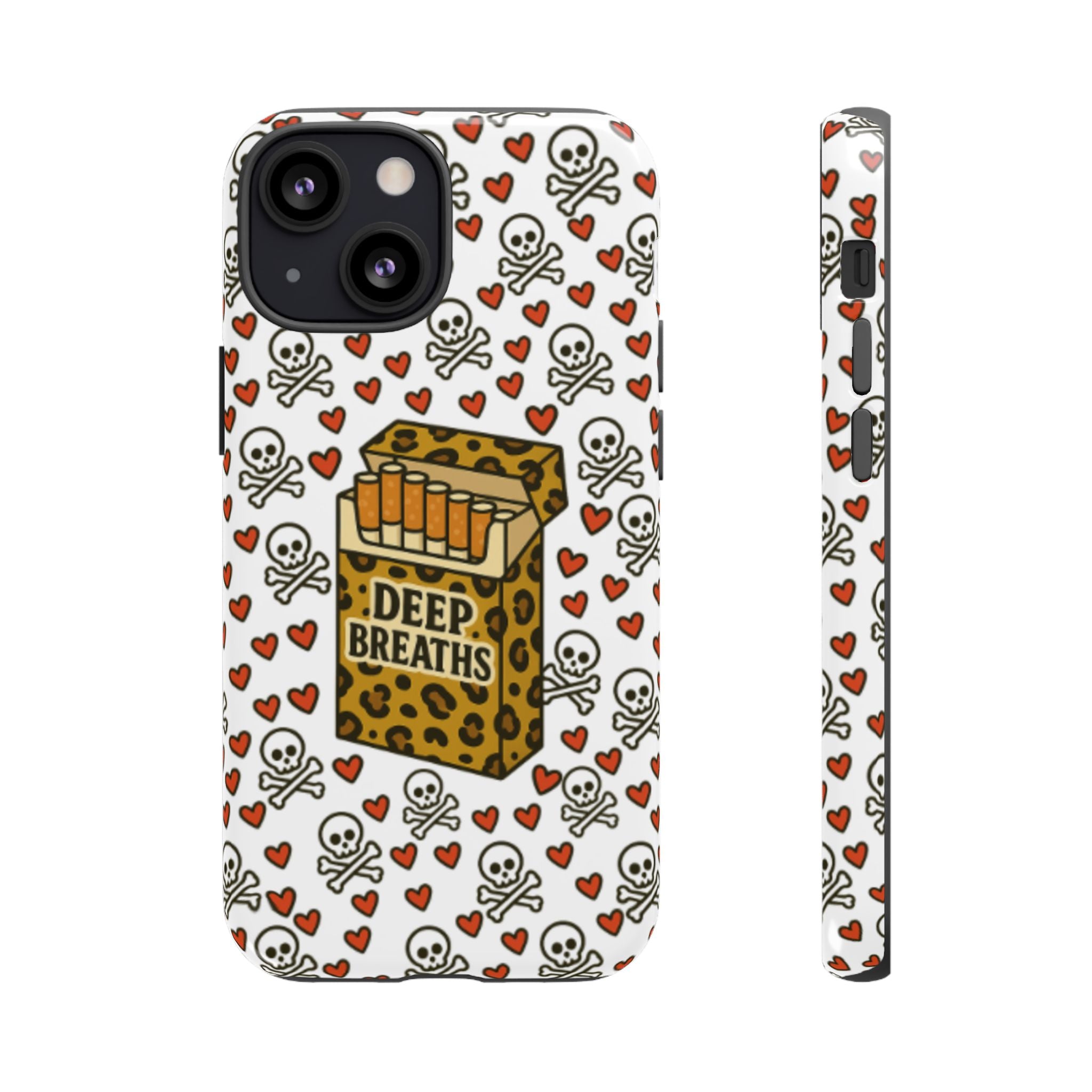 'Deep Breaths' Cigs & Skulls Phone Case