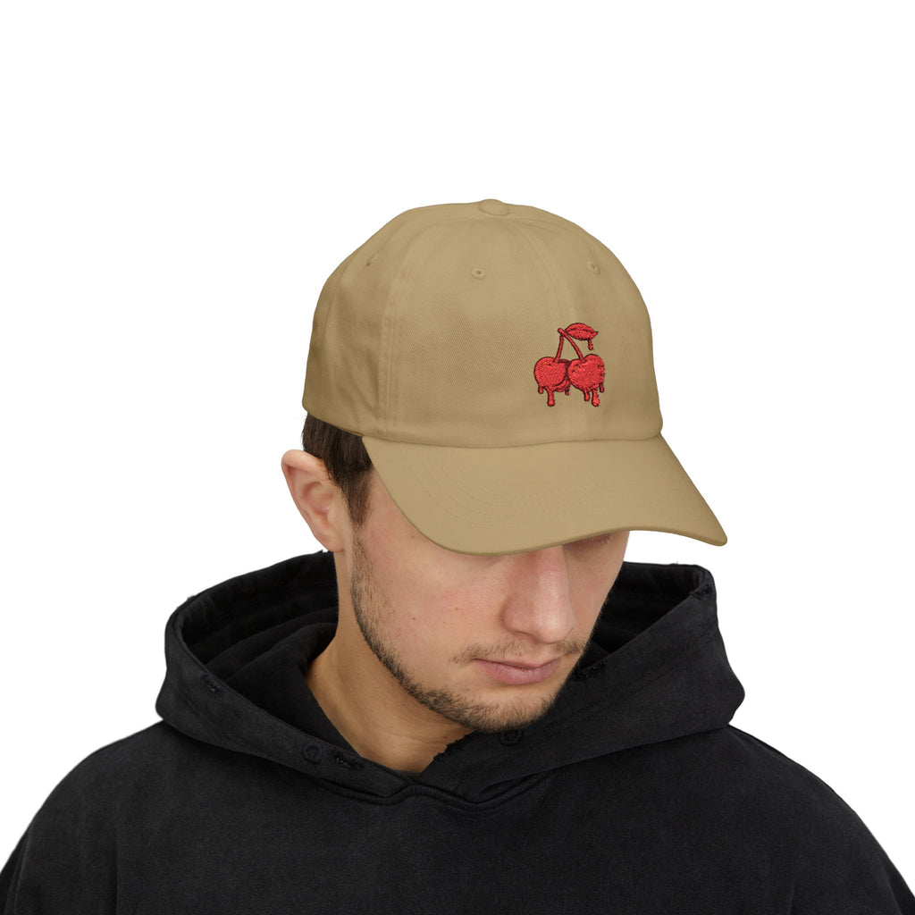 Drippy Red Cherries Ball Cap Embroidered