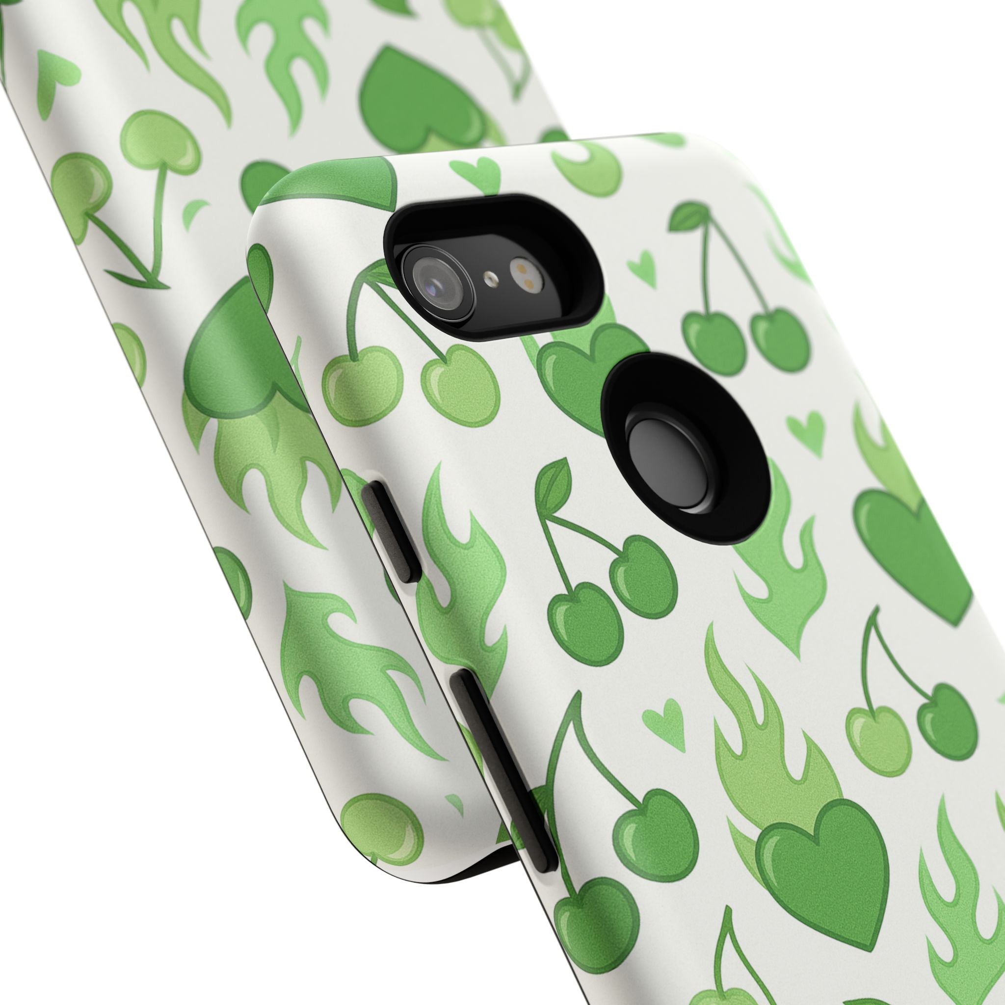 Green Flame Hearts Phone Case