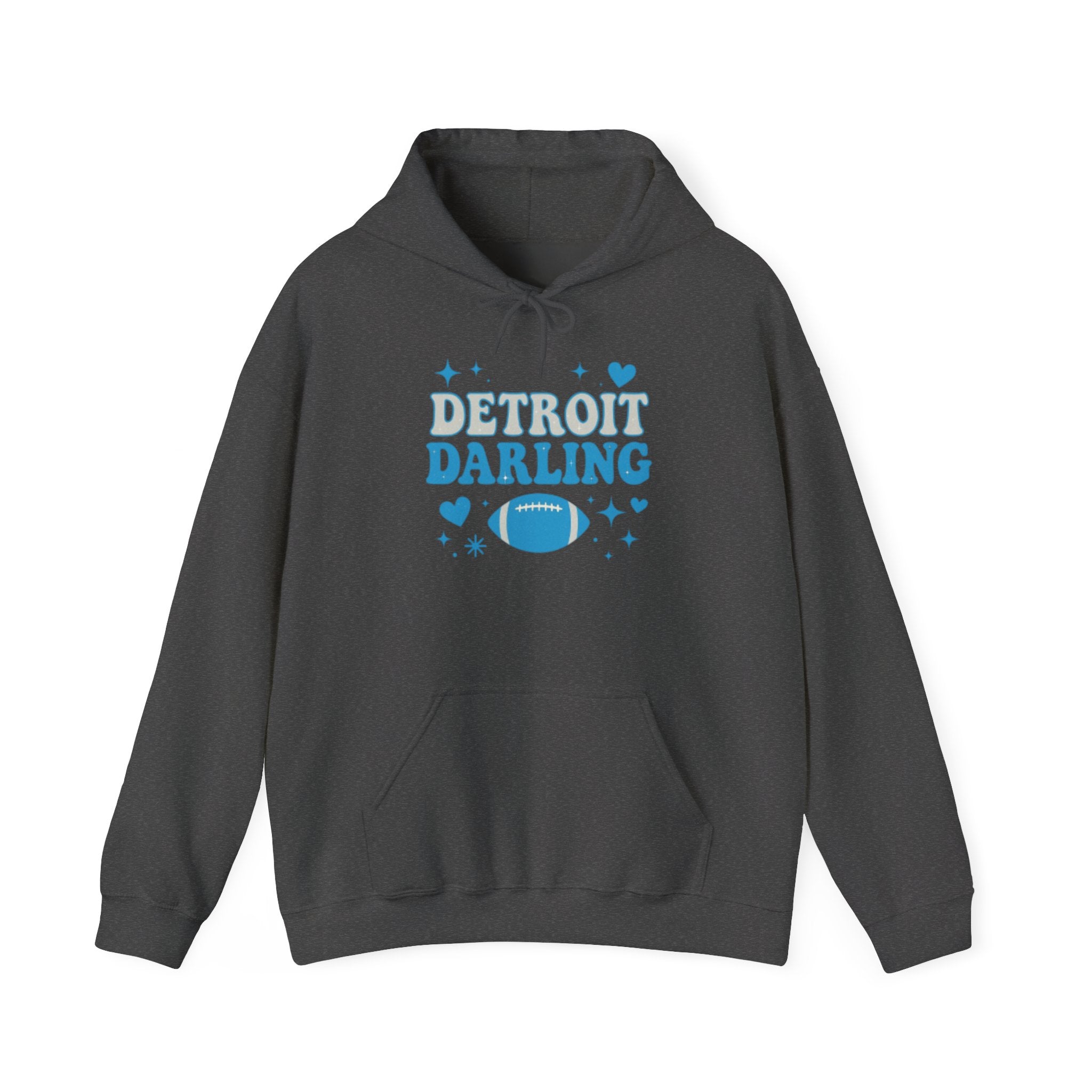 Detroit Darling Hoodie — Cute Blue Football Girlie Fan Pullover