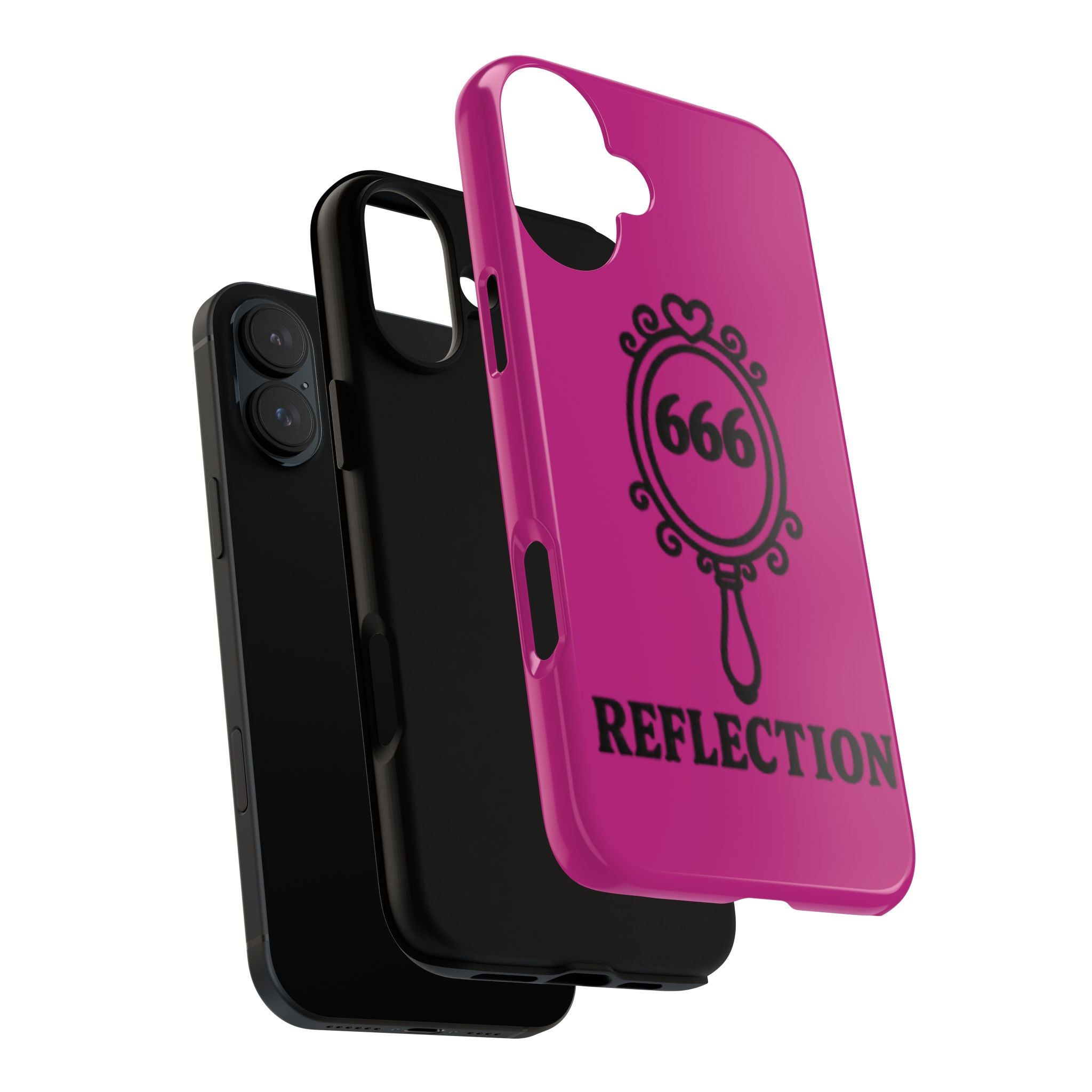 Black & Pink 666 Reflection Phone Case