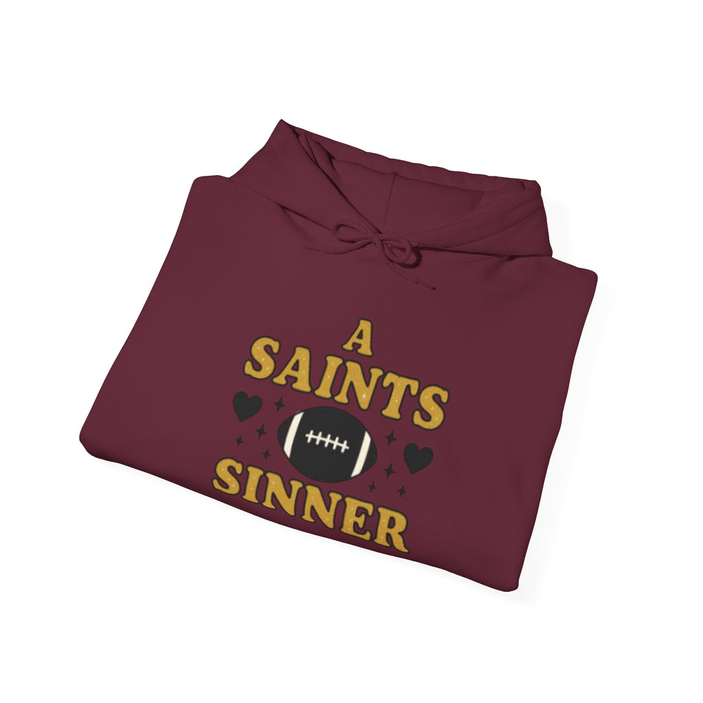 Football Hoodie – "A Saints Sinner" Graphic Hoodie