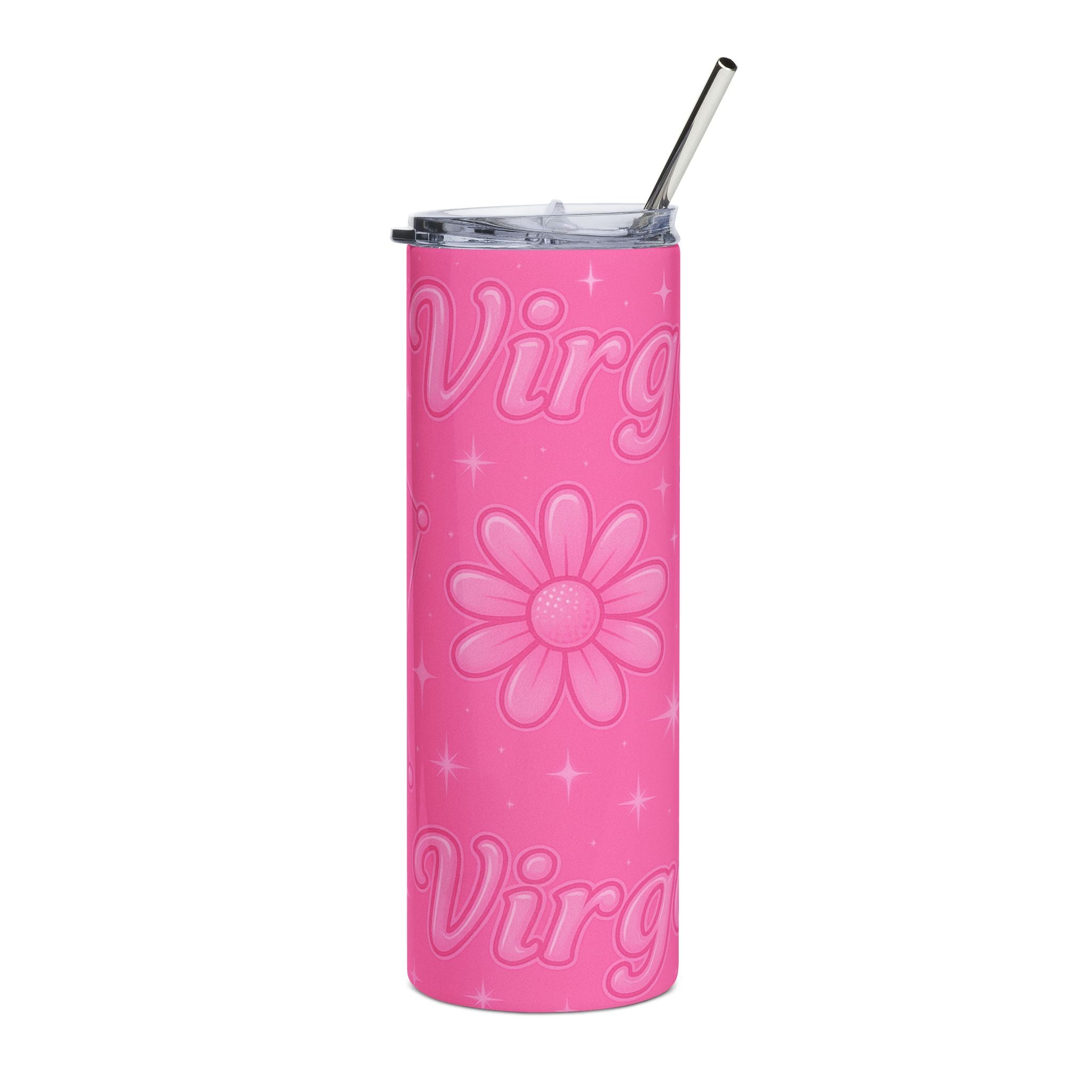 Virgo Pink Stainless Steel Tumbler — 20oz Zodiac Travel Cup