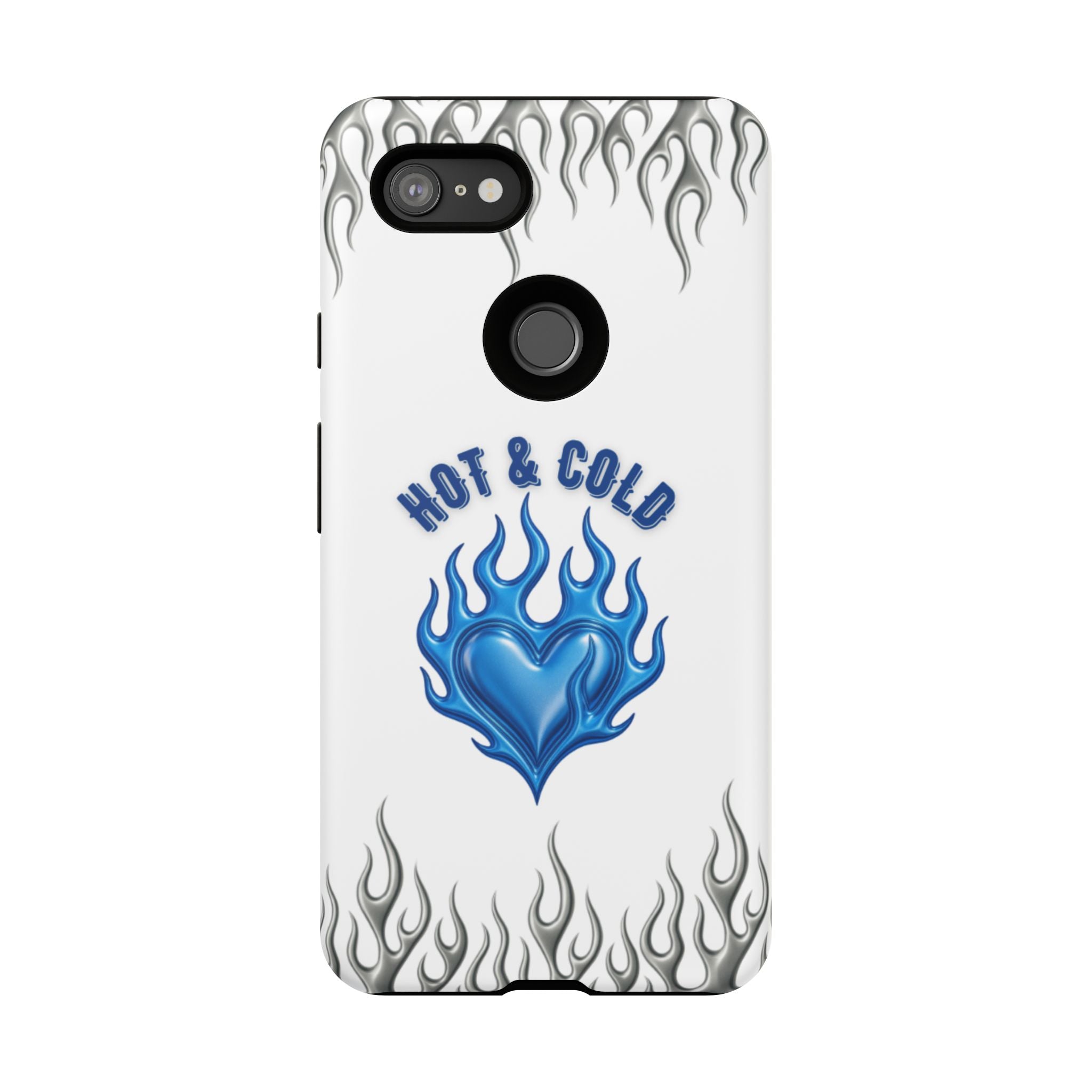 Hot & Cold Blue Flame Heart Phone Case