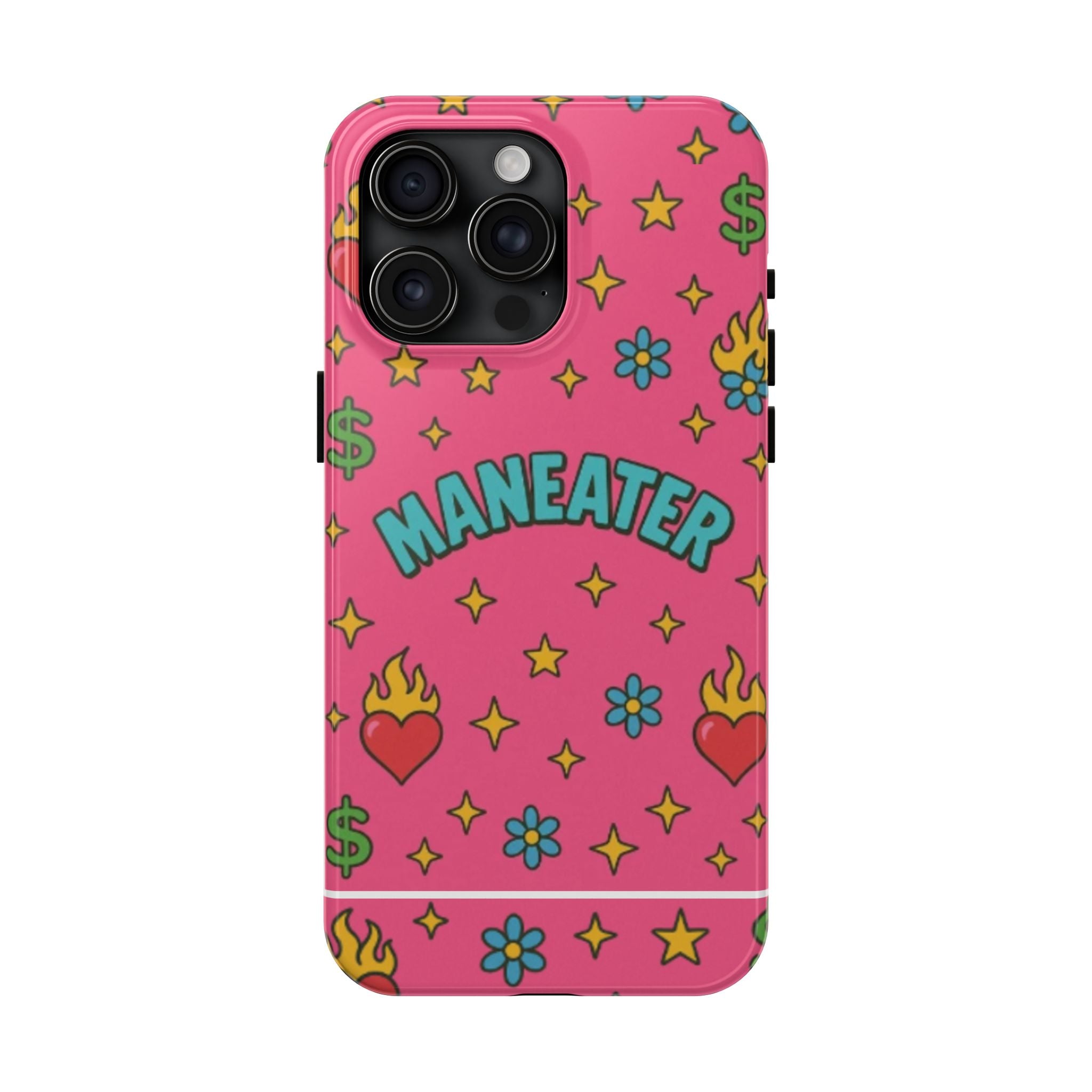 Maneater Flaming Heart Pink Phone Case