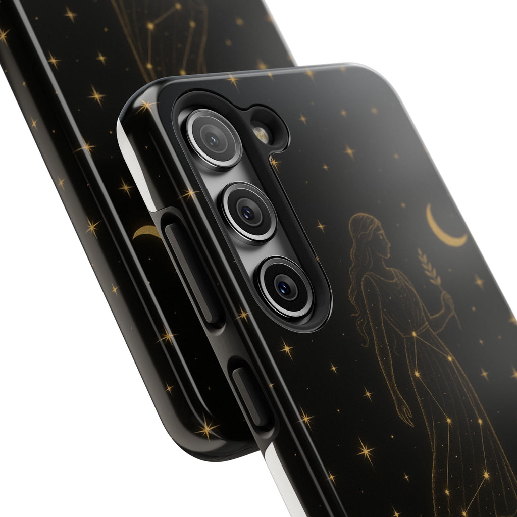 Virgo Tough Phone Case — Gold Constellation Zodiac Design