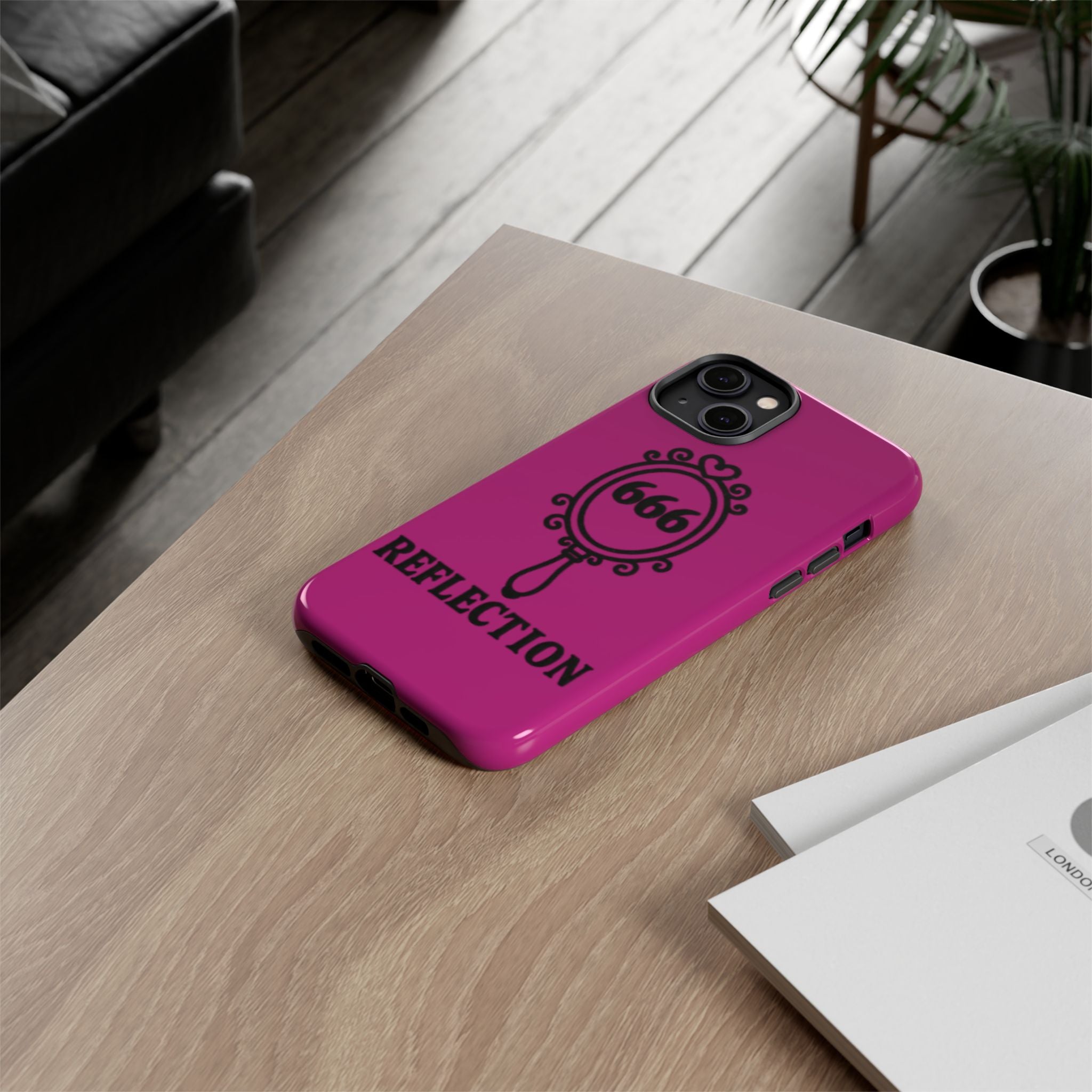 Black & Pink 666 Reflection Phone Case