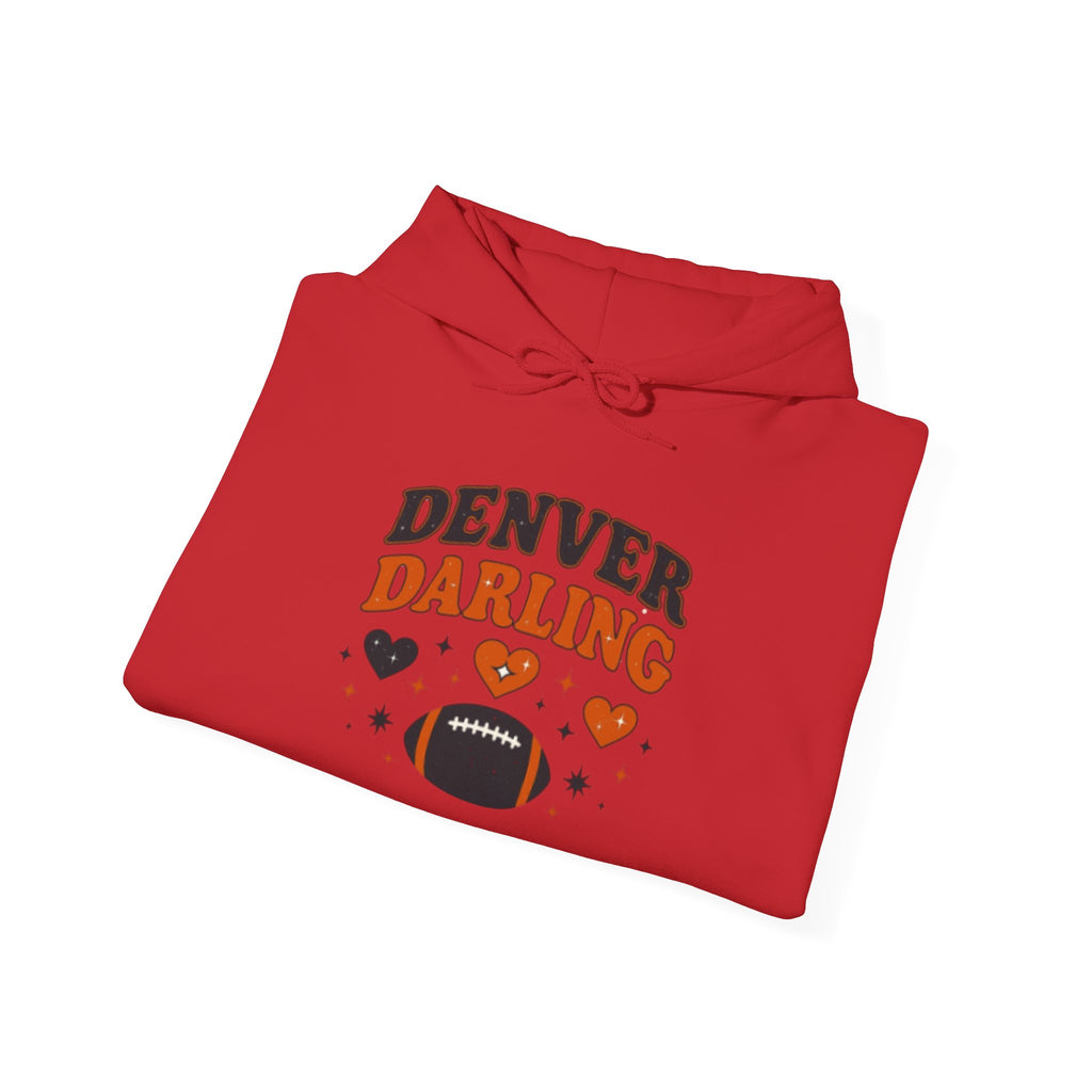 Denver Darling Hoodie — Cute Football Fan Pullover with Hearts