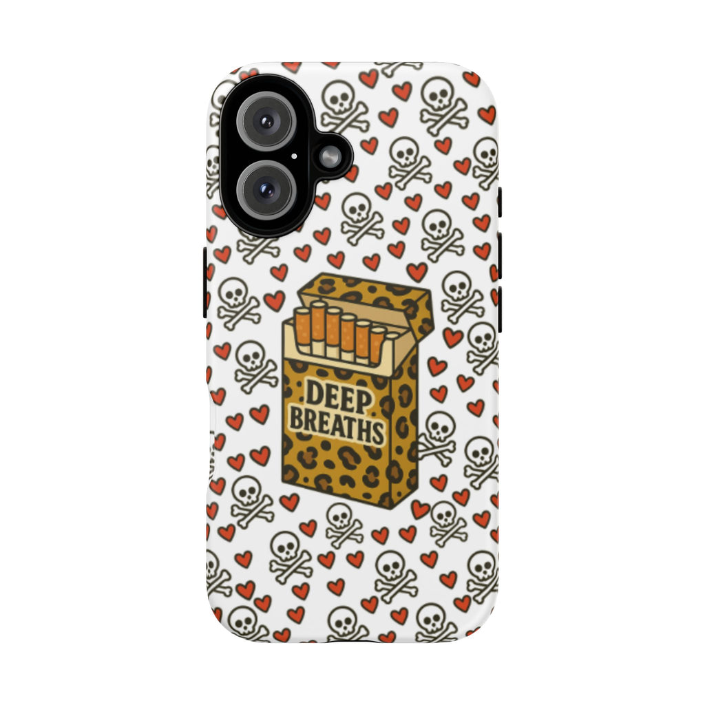 'Deep Breaths' Cigs & Skulls Phone Case