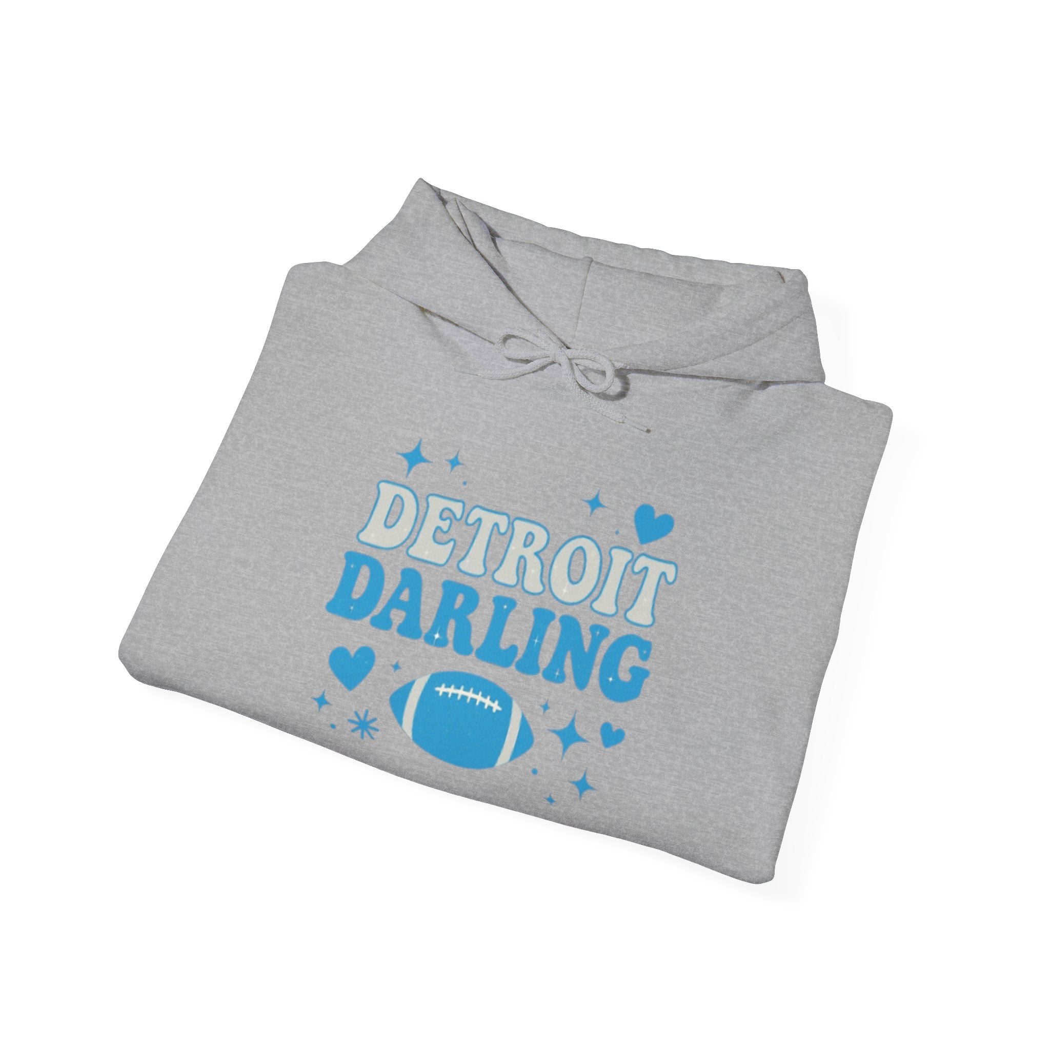 Detroit Darling Hoodie — Cute Blue Football Girlie Fan Pullover