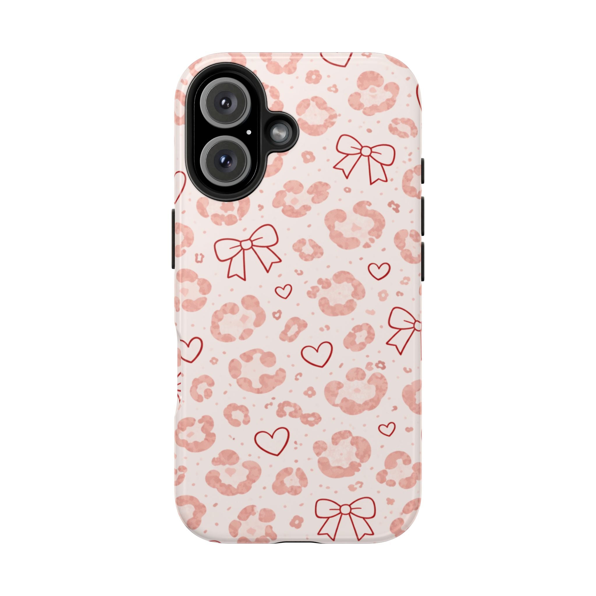 Pink Leopard, Hearts & Bows Phone Case