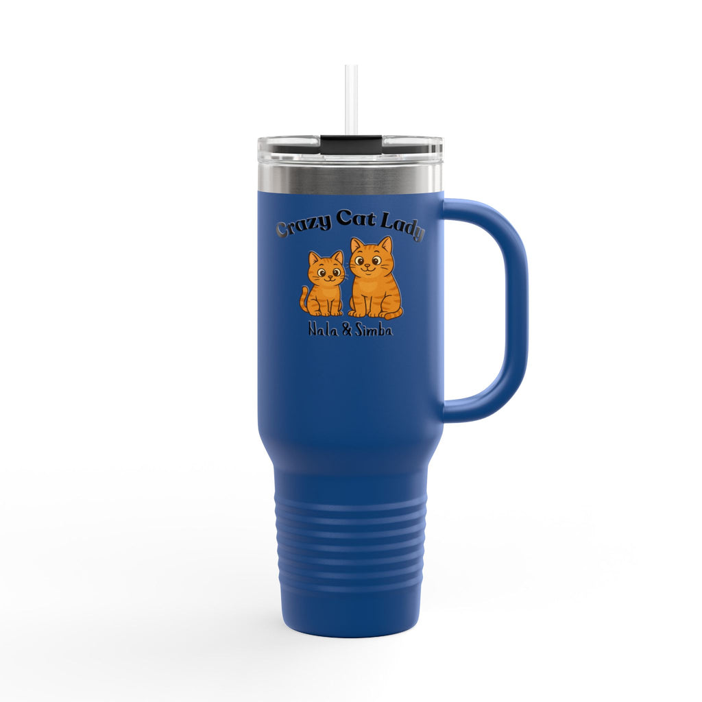 40oz Insulated Travel Mug — “Crazy Cat Lady” Personalized Pet Design
