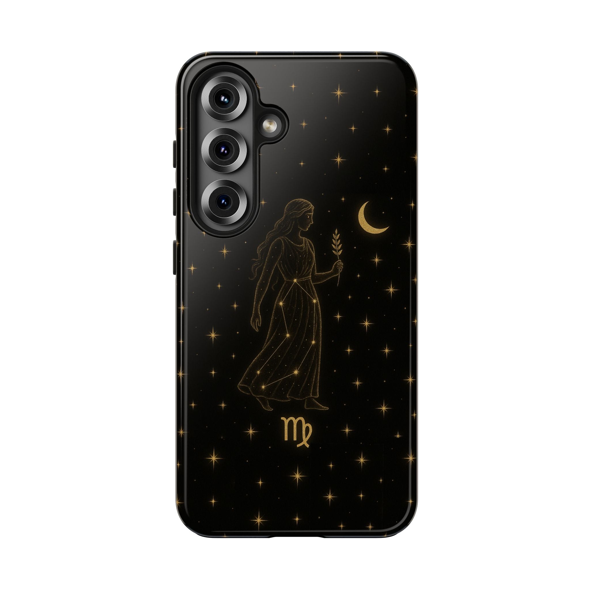 Virgo Tough Phone Case — Gold Constellation Zodiac Design