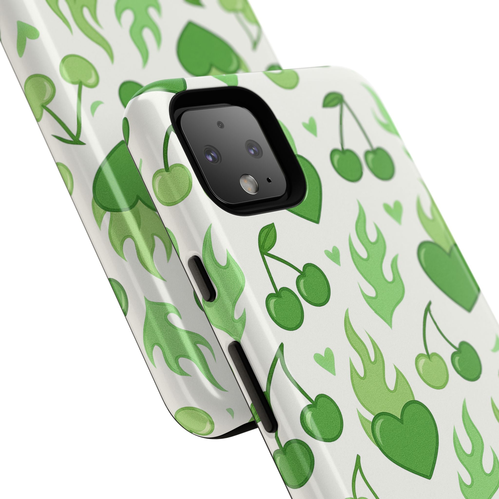 Green Flame Hearts Phone Case