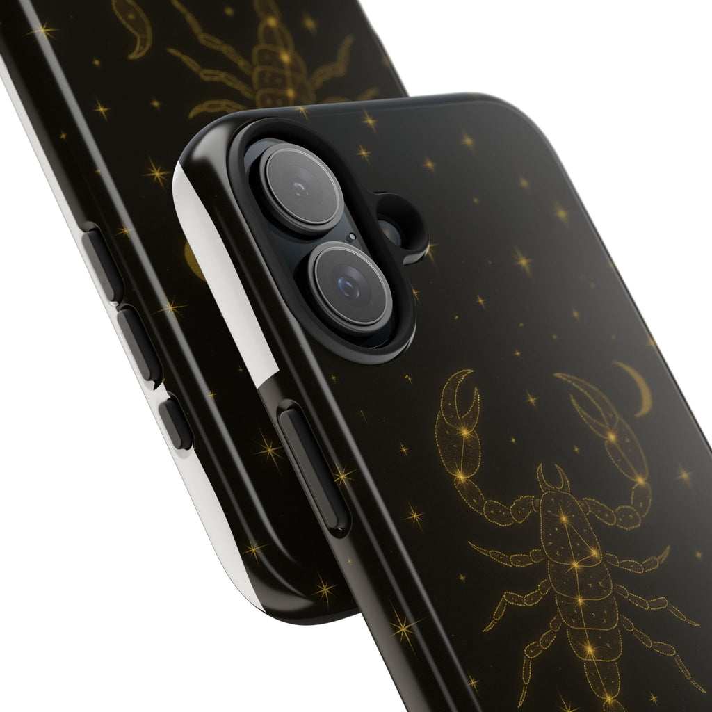 Scorpio Constellation Tough Phone Case — Black & Gold Zodiac Protection
