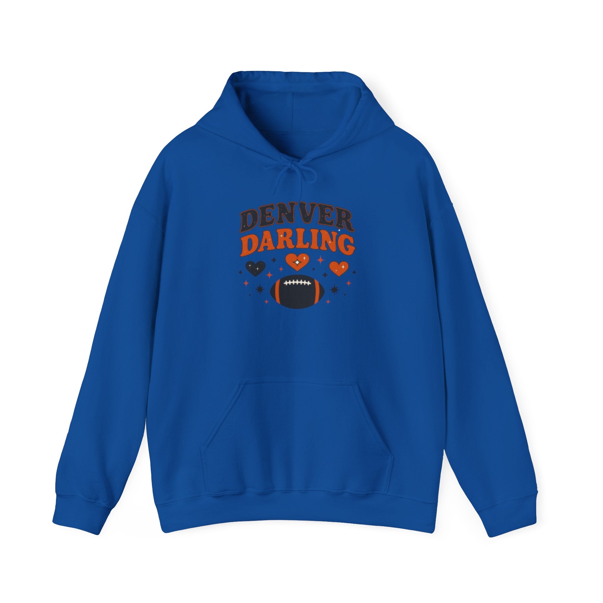 Denver Darling Hoodie — Cute Football Fan Pullover with Hearts