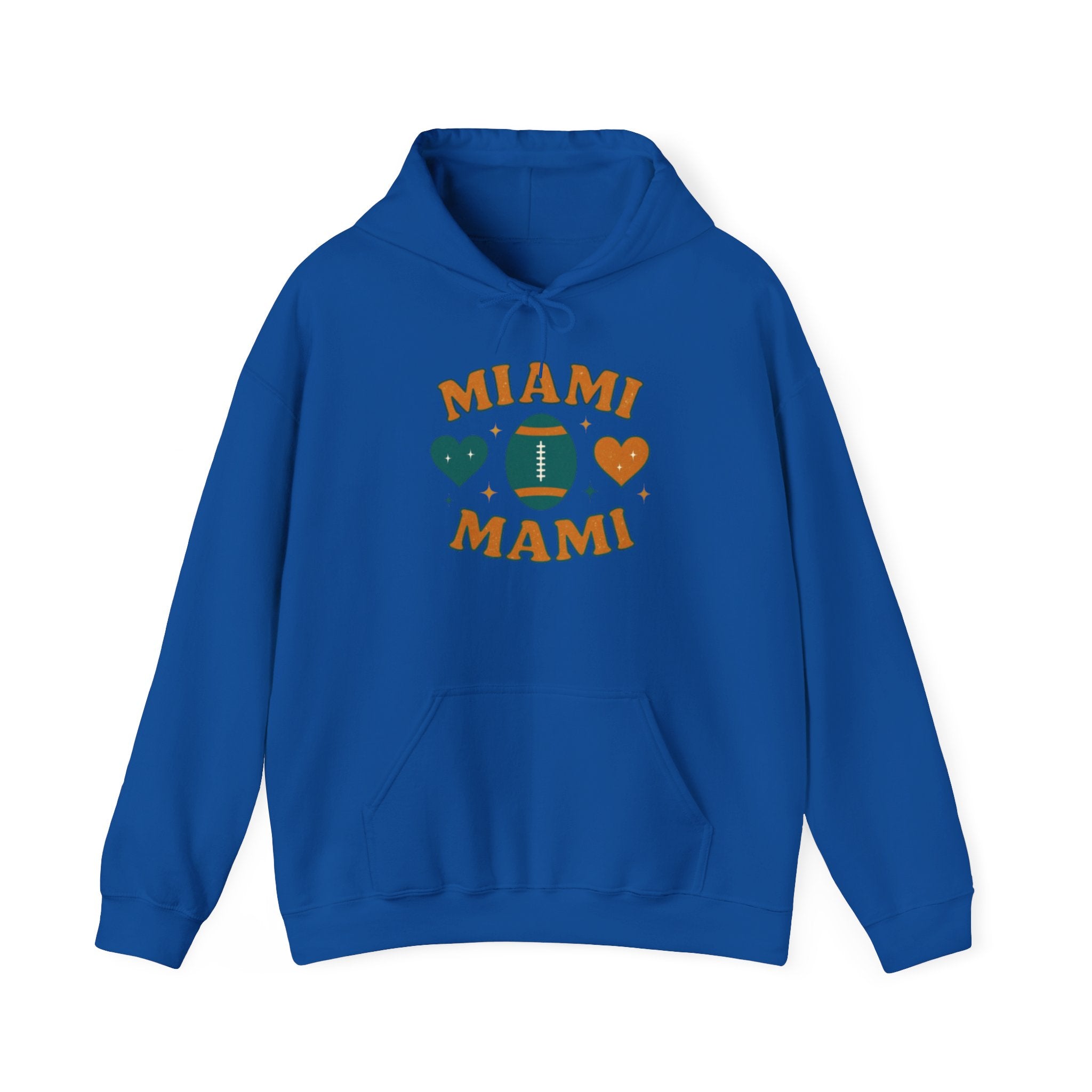 Miami Mami Football Hoodie — Retro Heart Game Day Sweatshirt