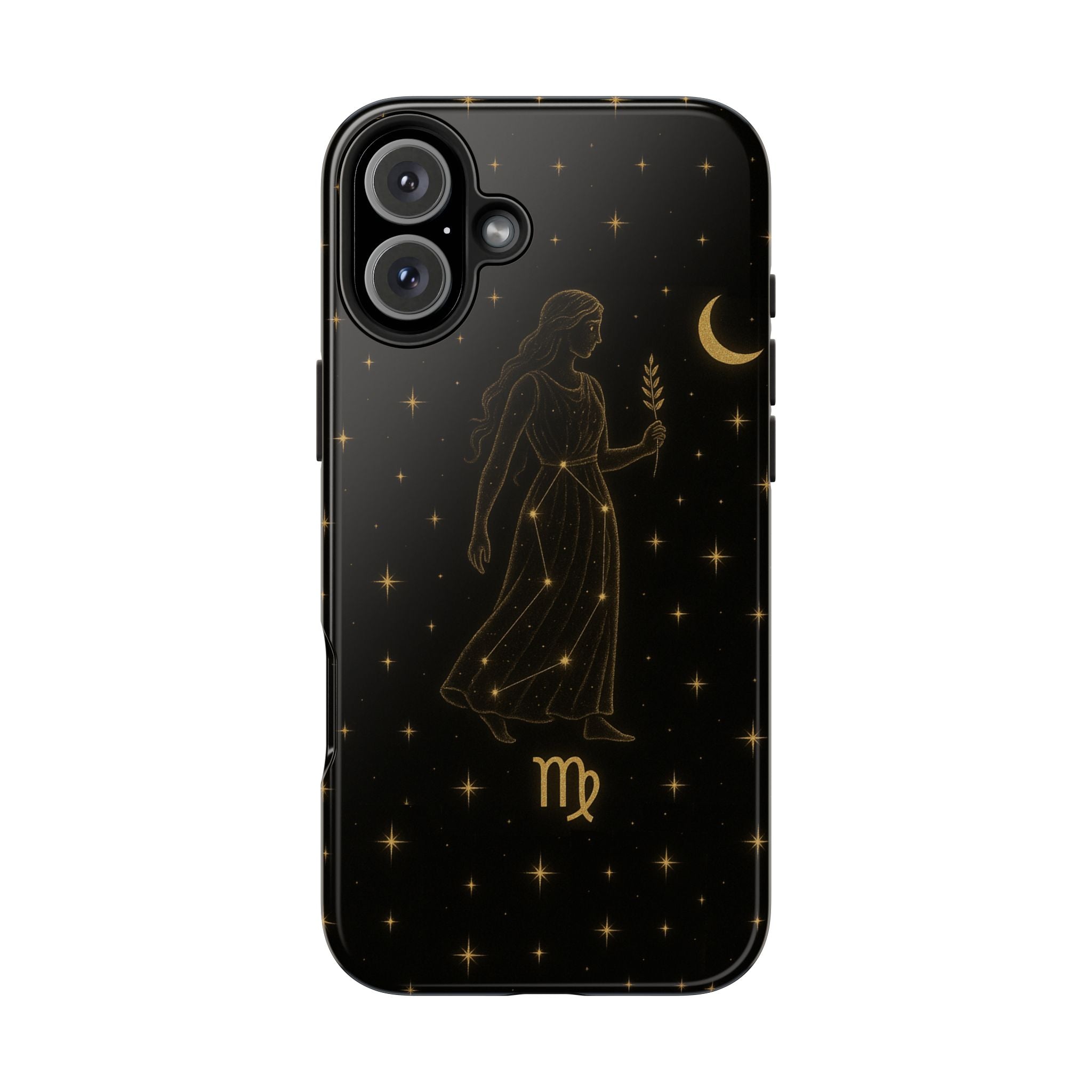 Virgo Tough Phone Case — Gold Constellation Zodiac Design