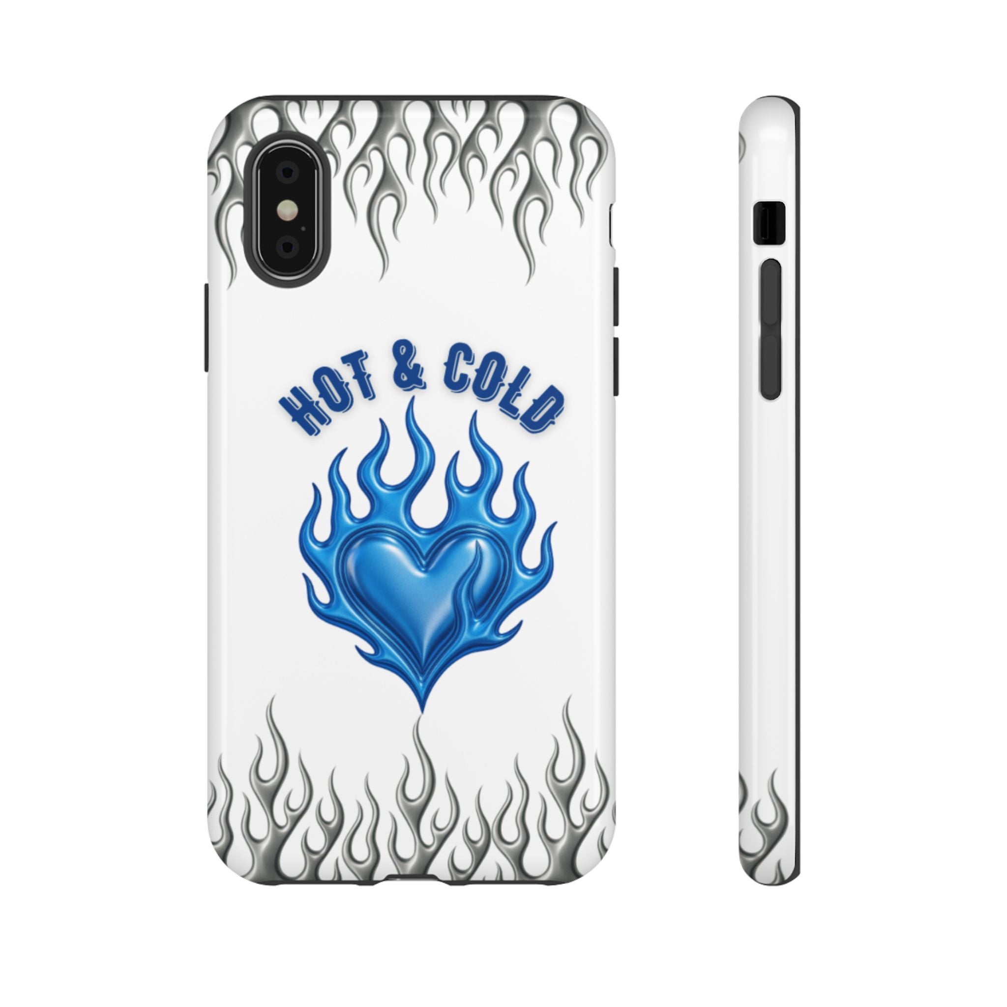 Hot & Cold Blue Flame Heart Phone Case