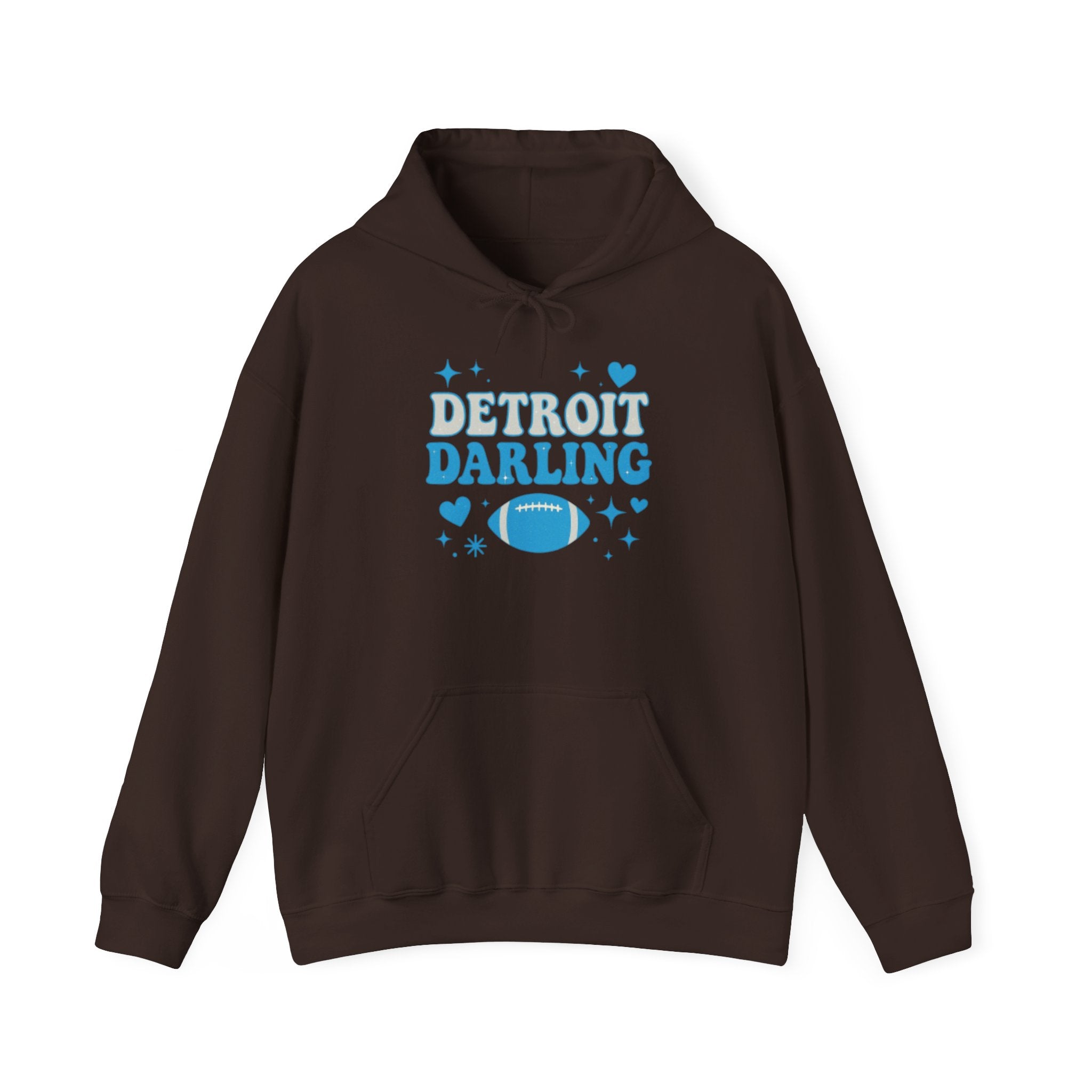 Detroit Darling Hoodie — Cute Blue Football Girlie Fan Pullover