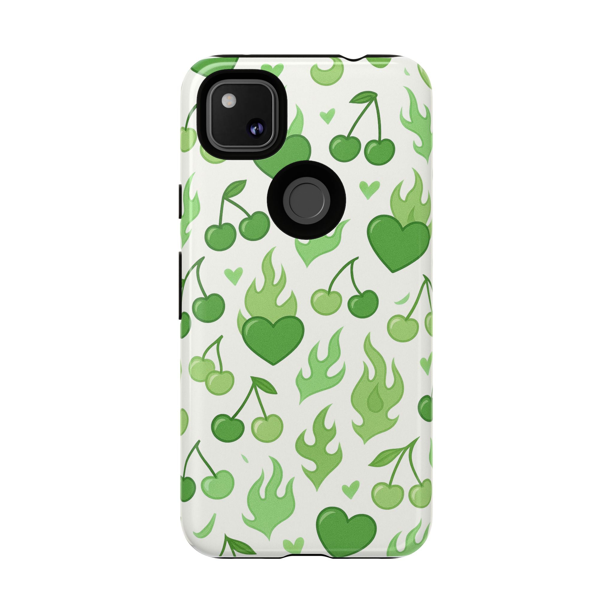 Green Flame Hearts Phone Case