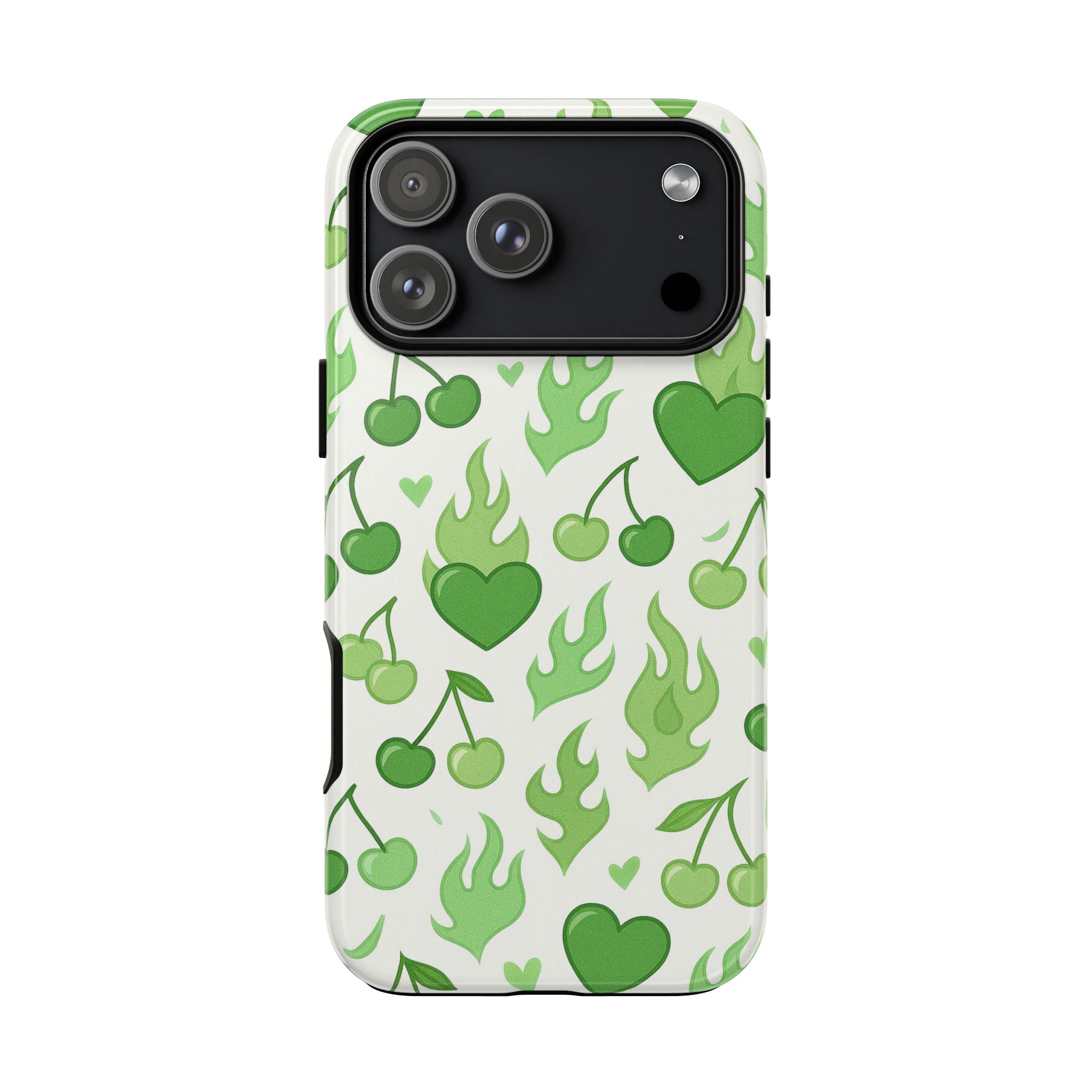 Green Flame Hearts Phone Case