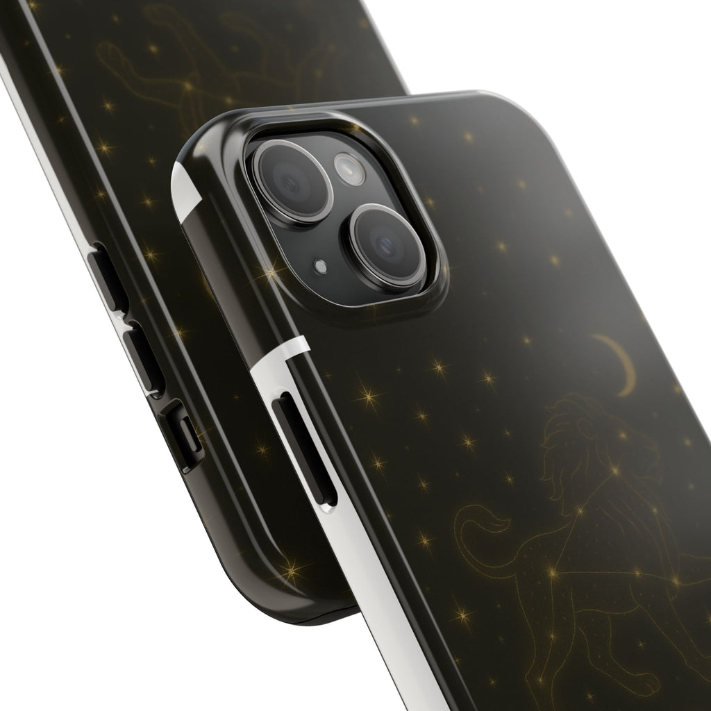 Leo Constellation Tough Phone Case — Zodiac Lion Design with Moon & Stars