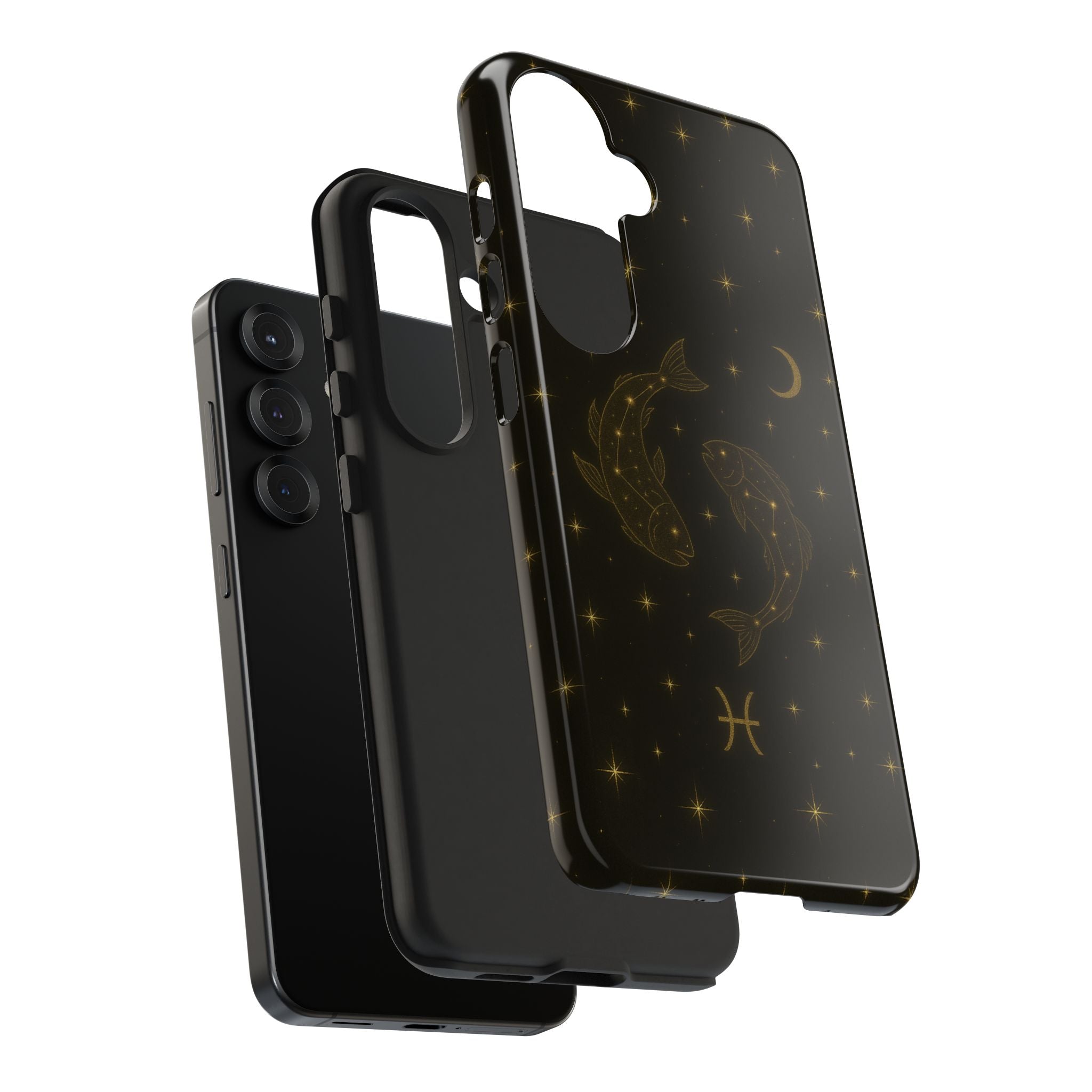 Pisces Zodiac Tough Phone Case — Gold Koi Constellation Design