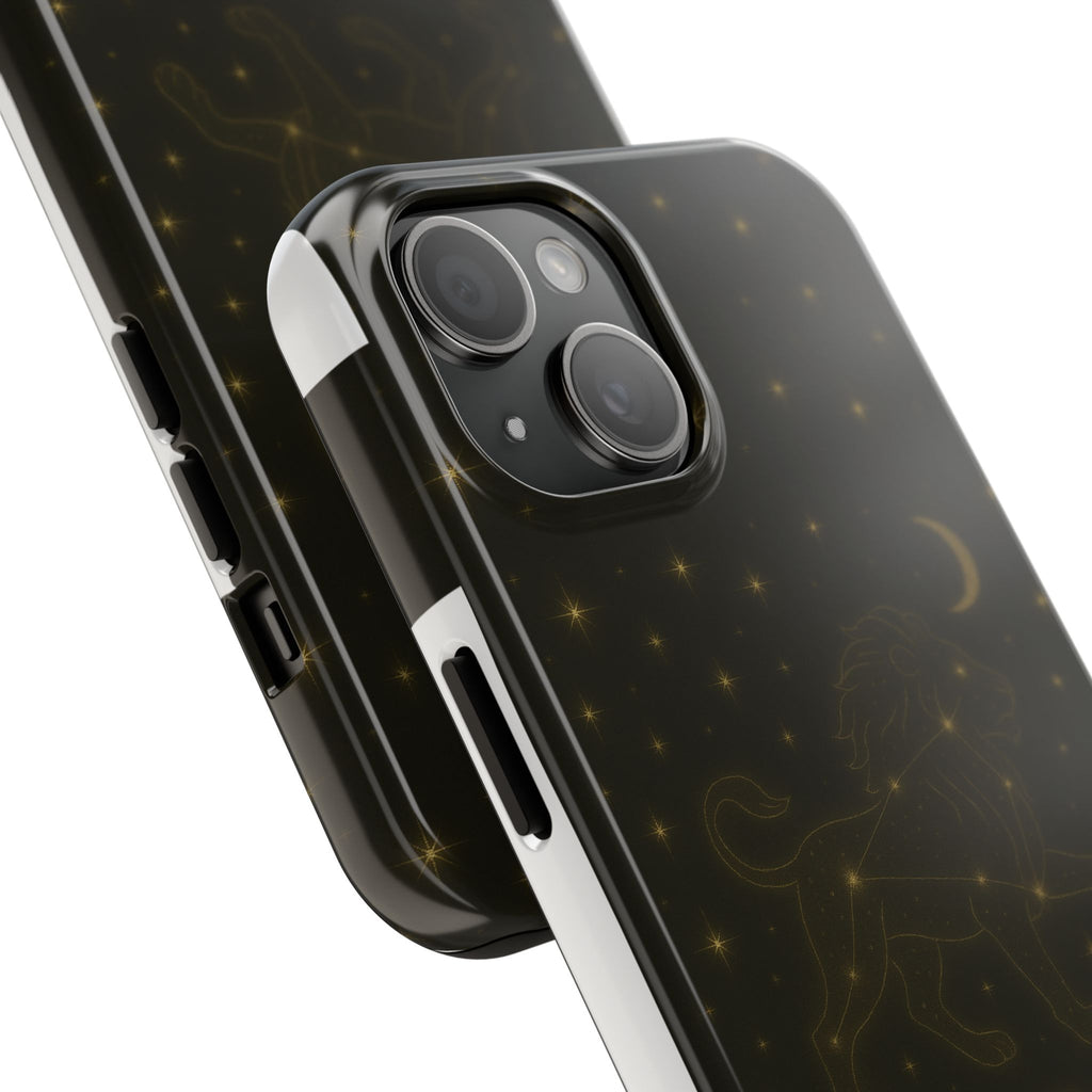 Leo Constellation Tough Phone Case — Zodiac Lion Design with Moon & Stars
