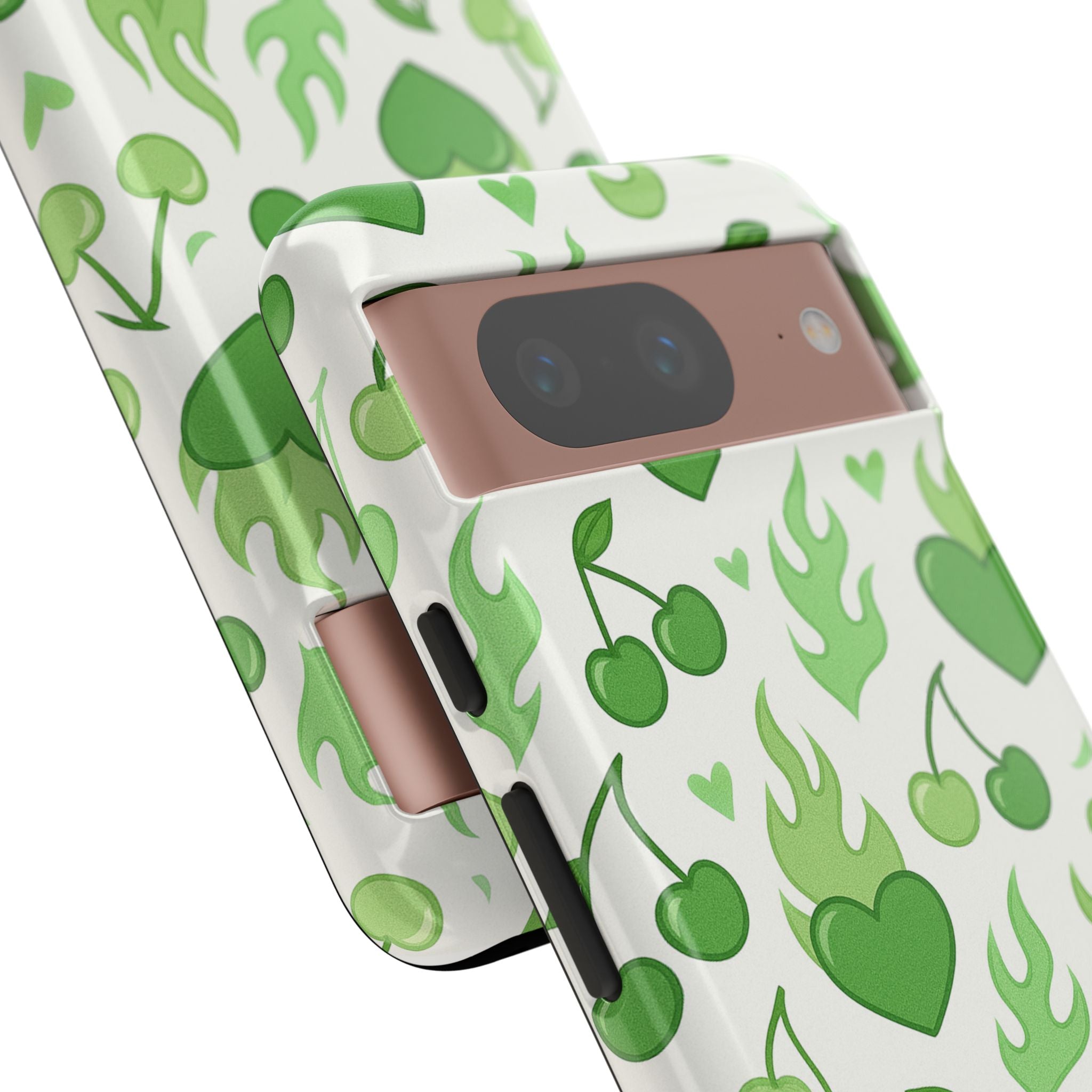 Green Flame Hearts Phone Case