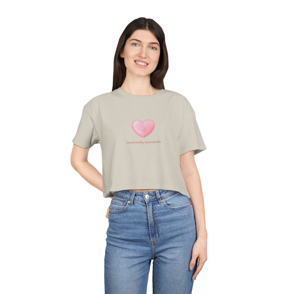"Emotionally unavailable" Cropped Tee