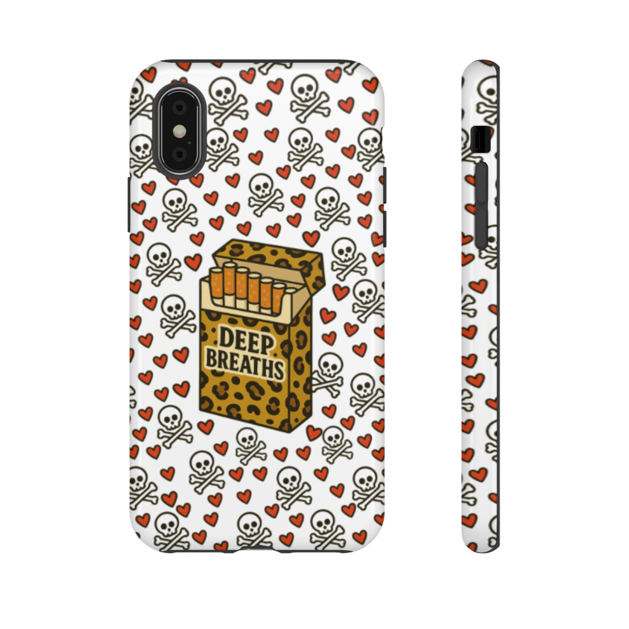'Deep Breaths' Cigs & Skulls Phone Case