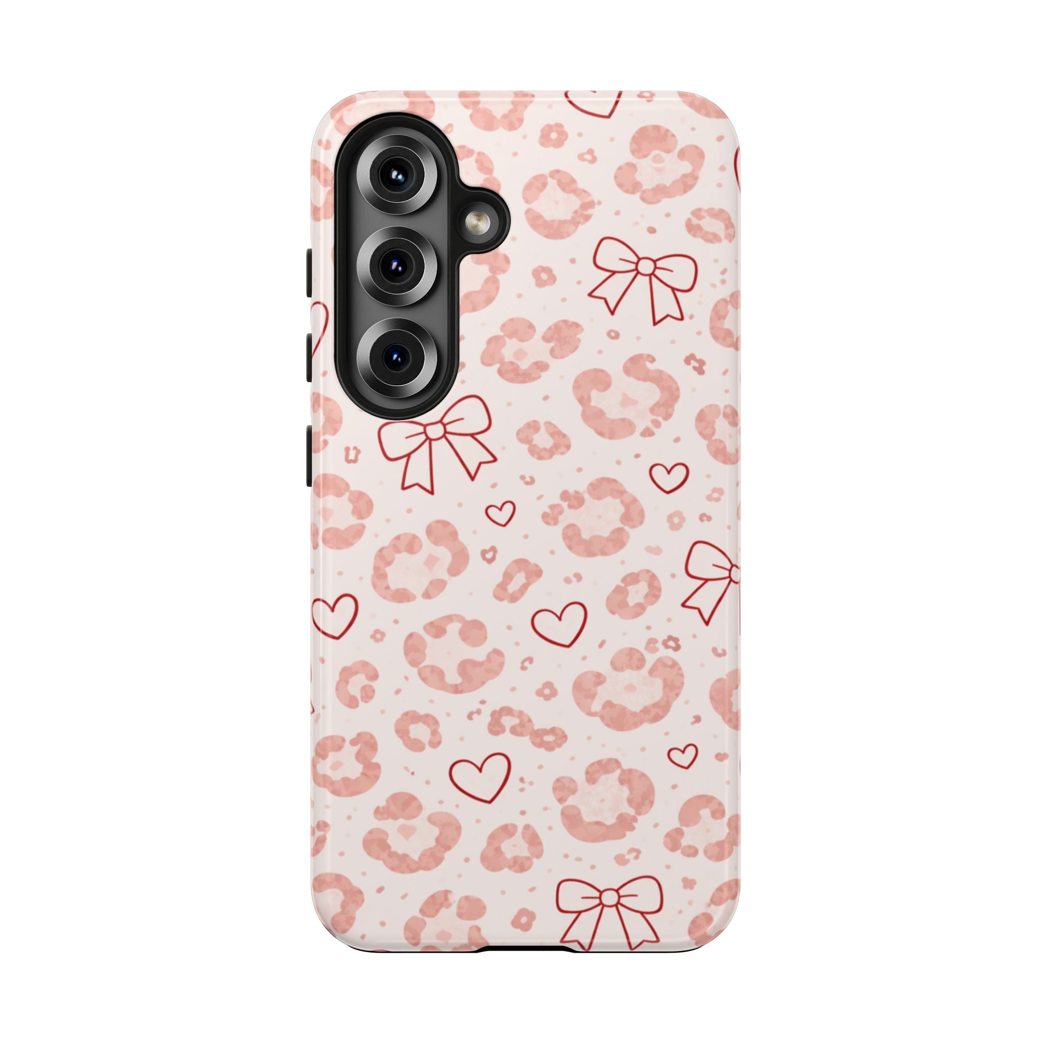 Pink Leopard, Hearts & Bows Phone Case