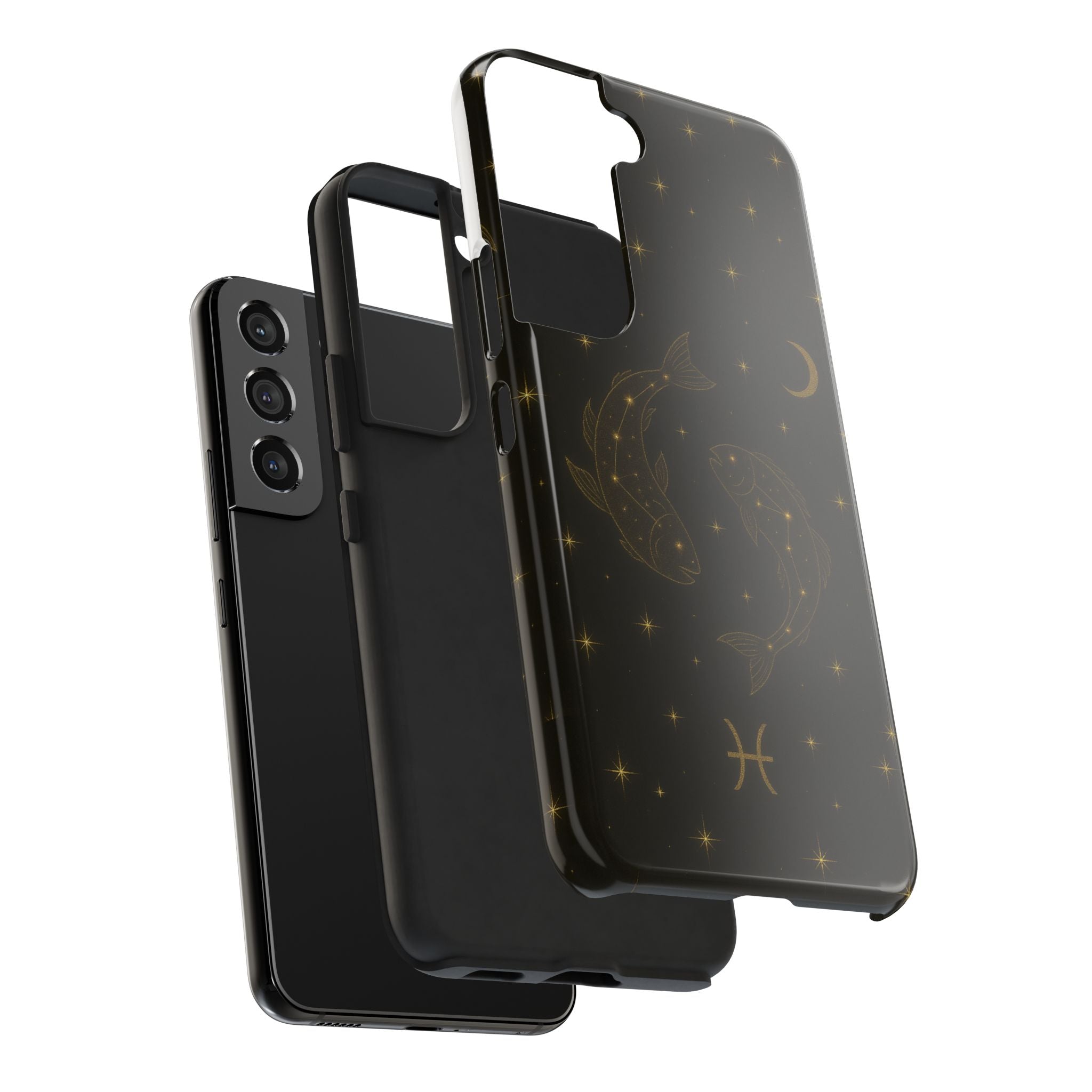 Pisces Zodiac Tough Phone Case — Gold Koi Constellation Design