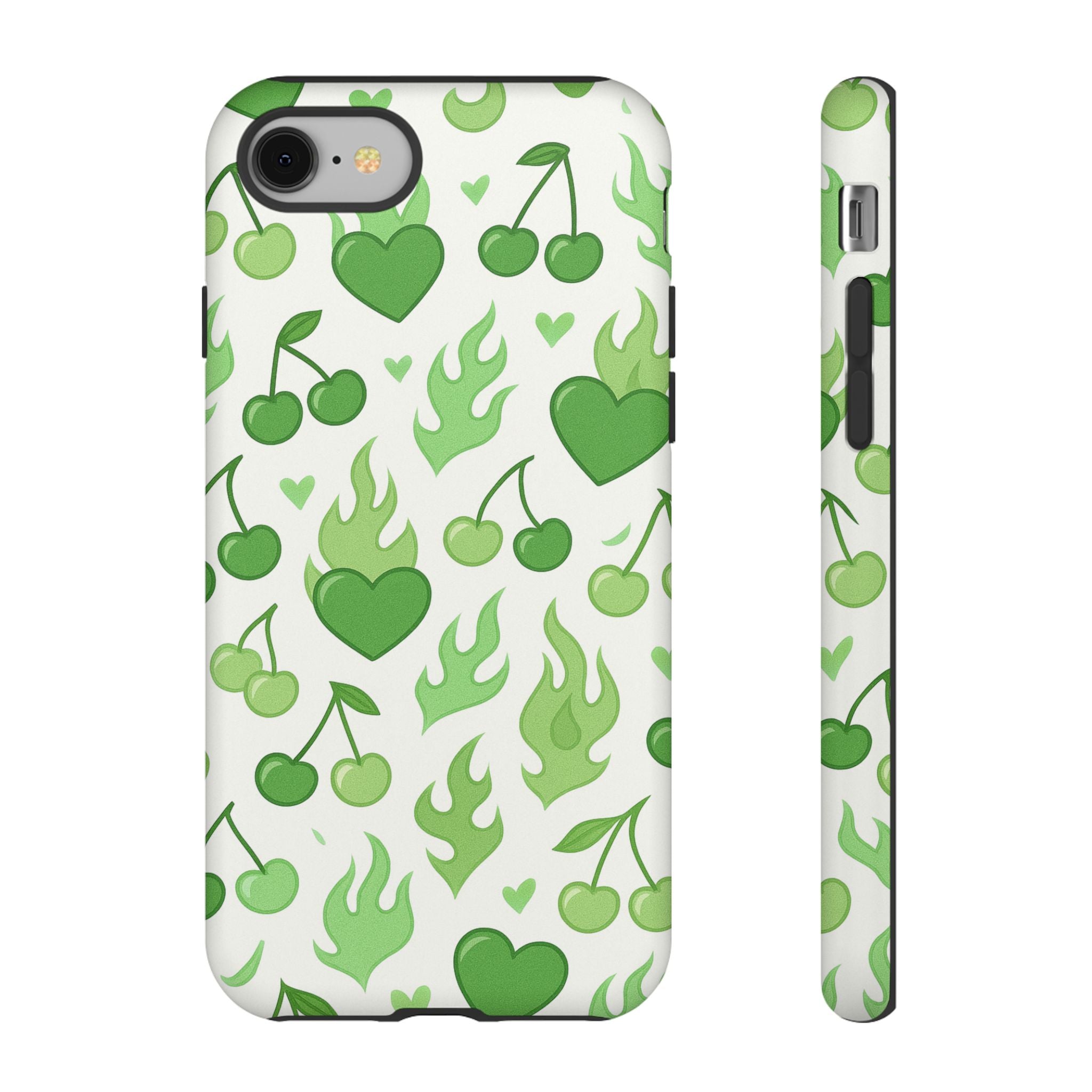 Green Flame Hearts Phone Case