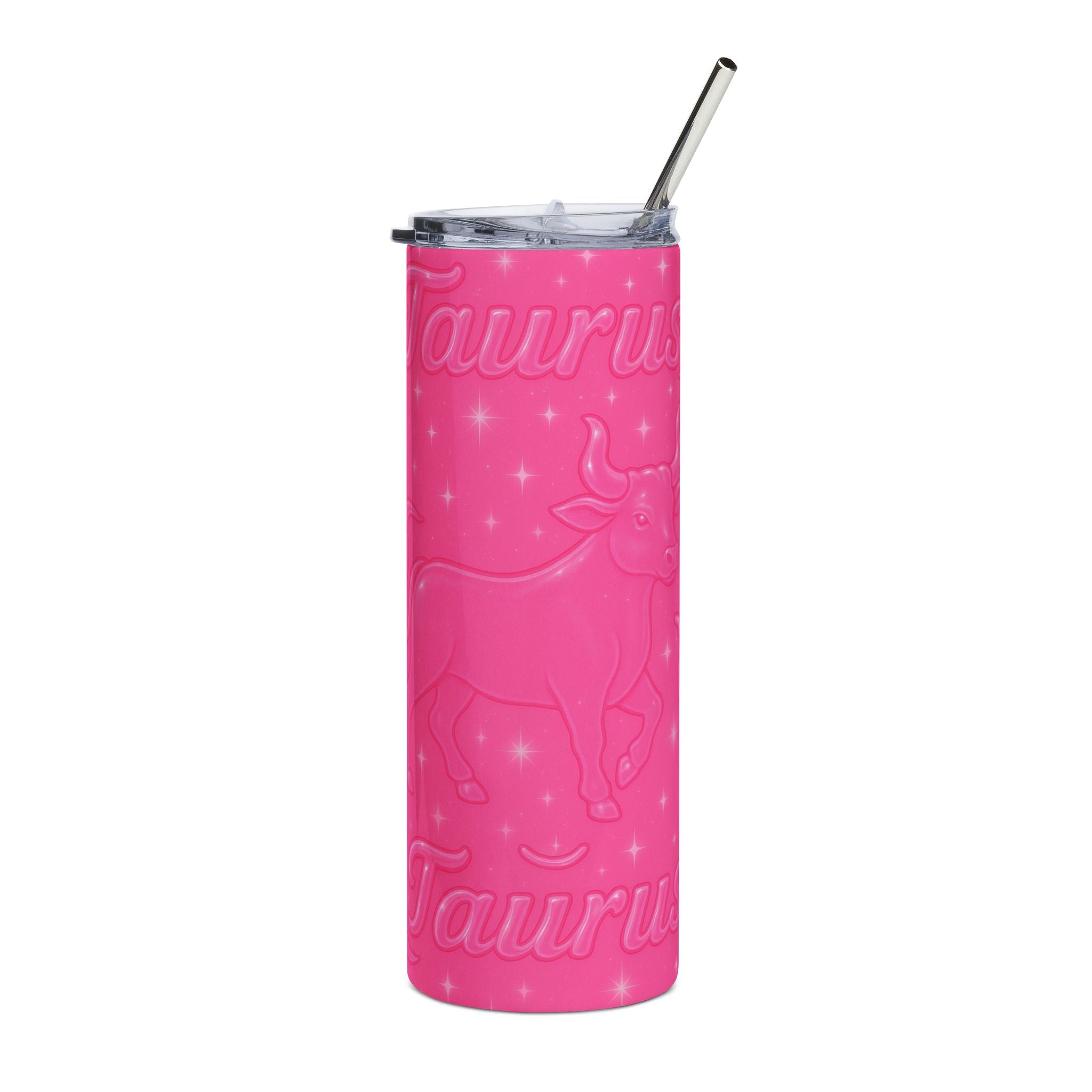 Tumbler - Pink Taurus Zodiac 20oz Stainless Steel Tumbler