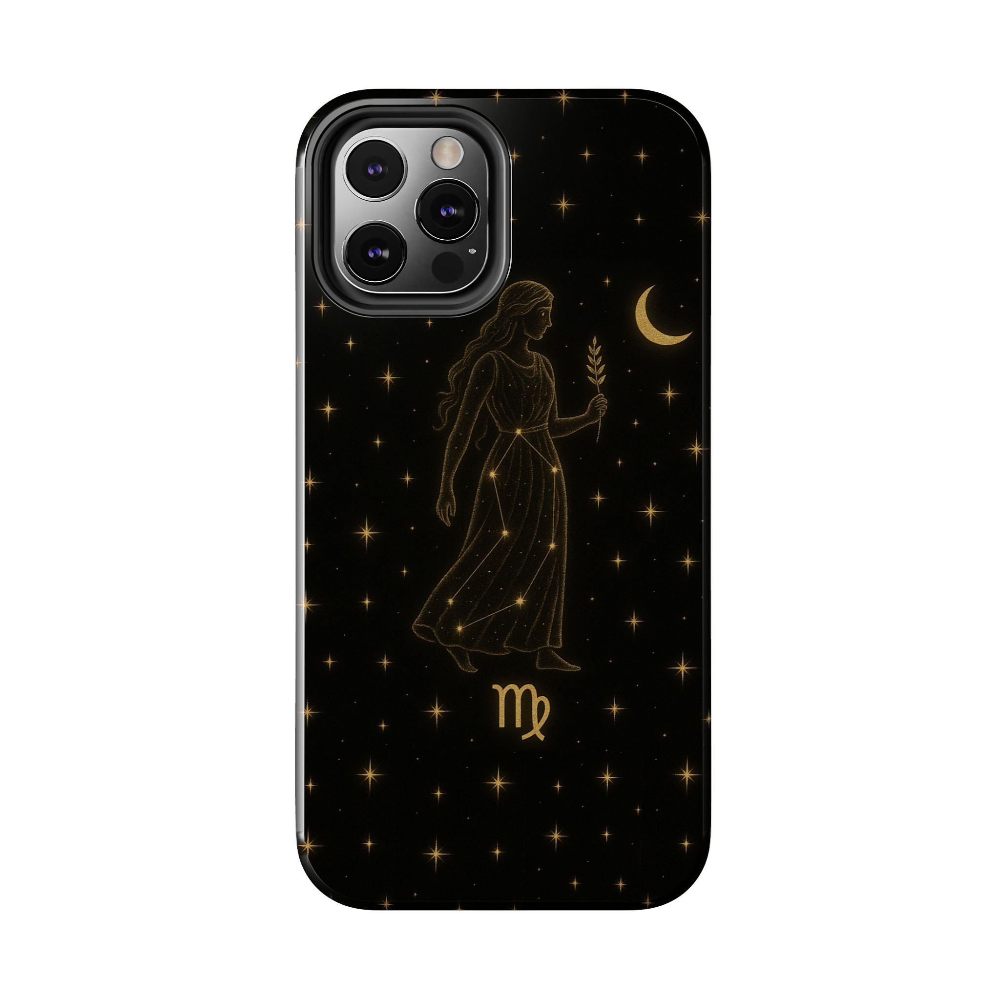 Virgo Tough Phone Case — Gold Constellation Zodiac Design