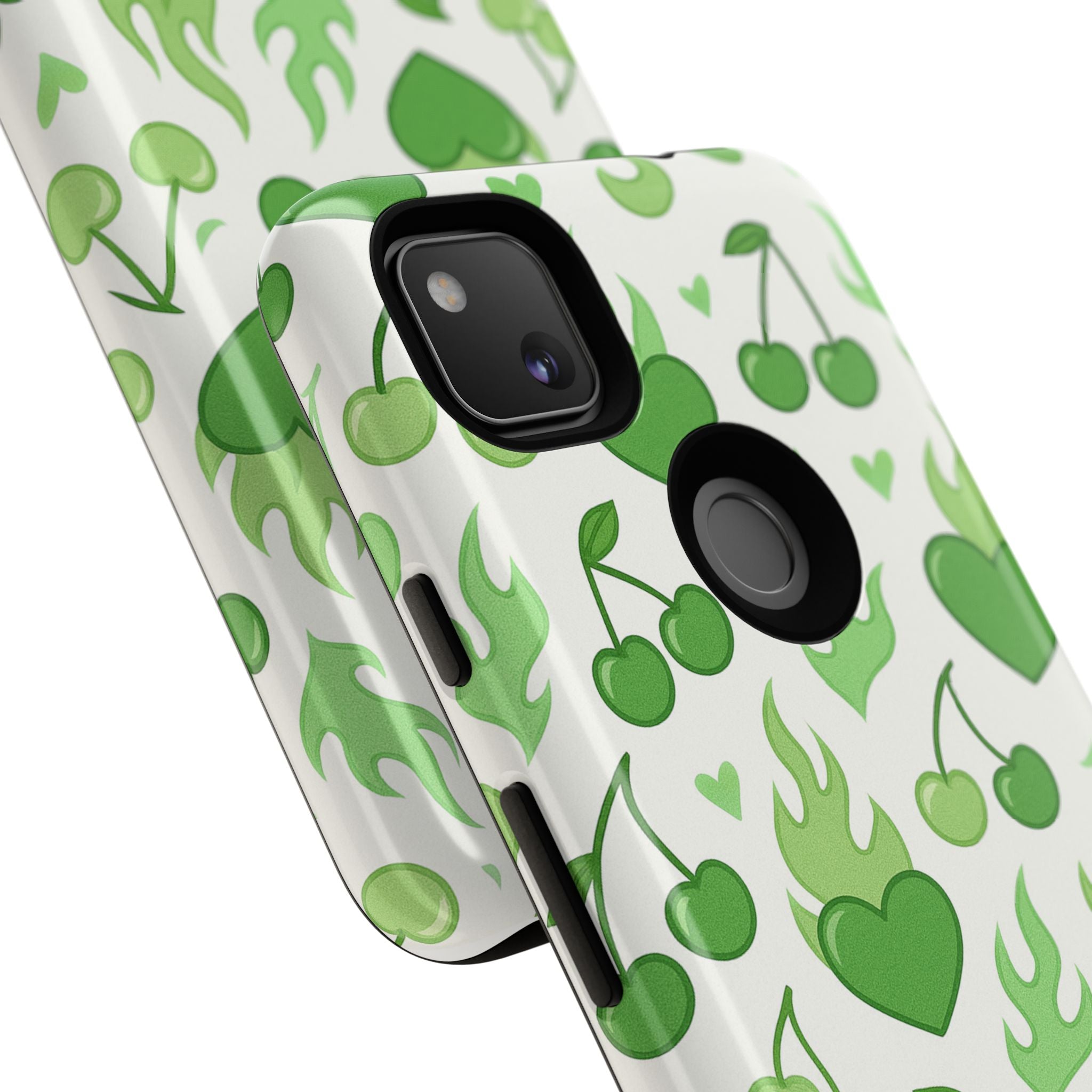 Green Flame Hearts Phone Case