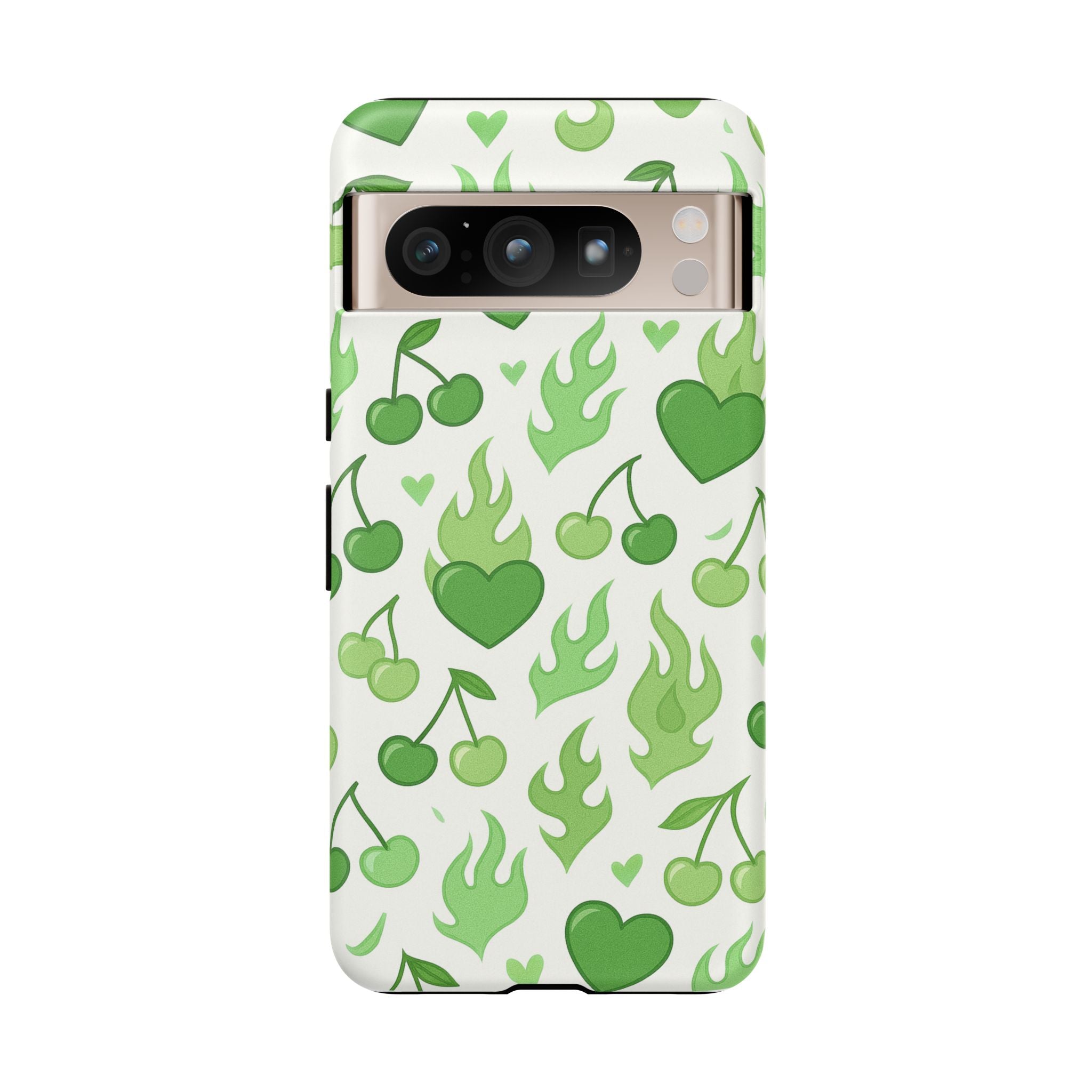 Green Flame Hearts Phone Case